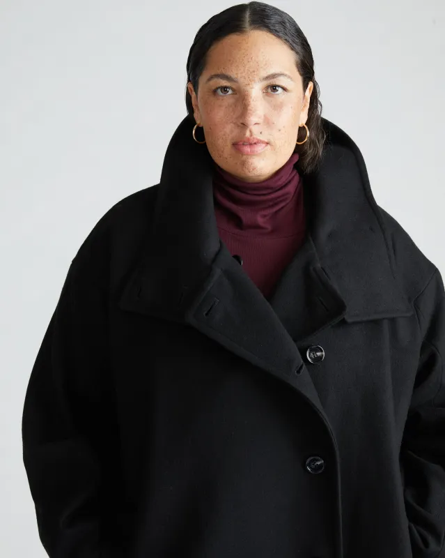 Marlo Cocoon Coat - Black sold by Universal Standard