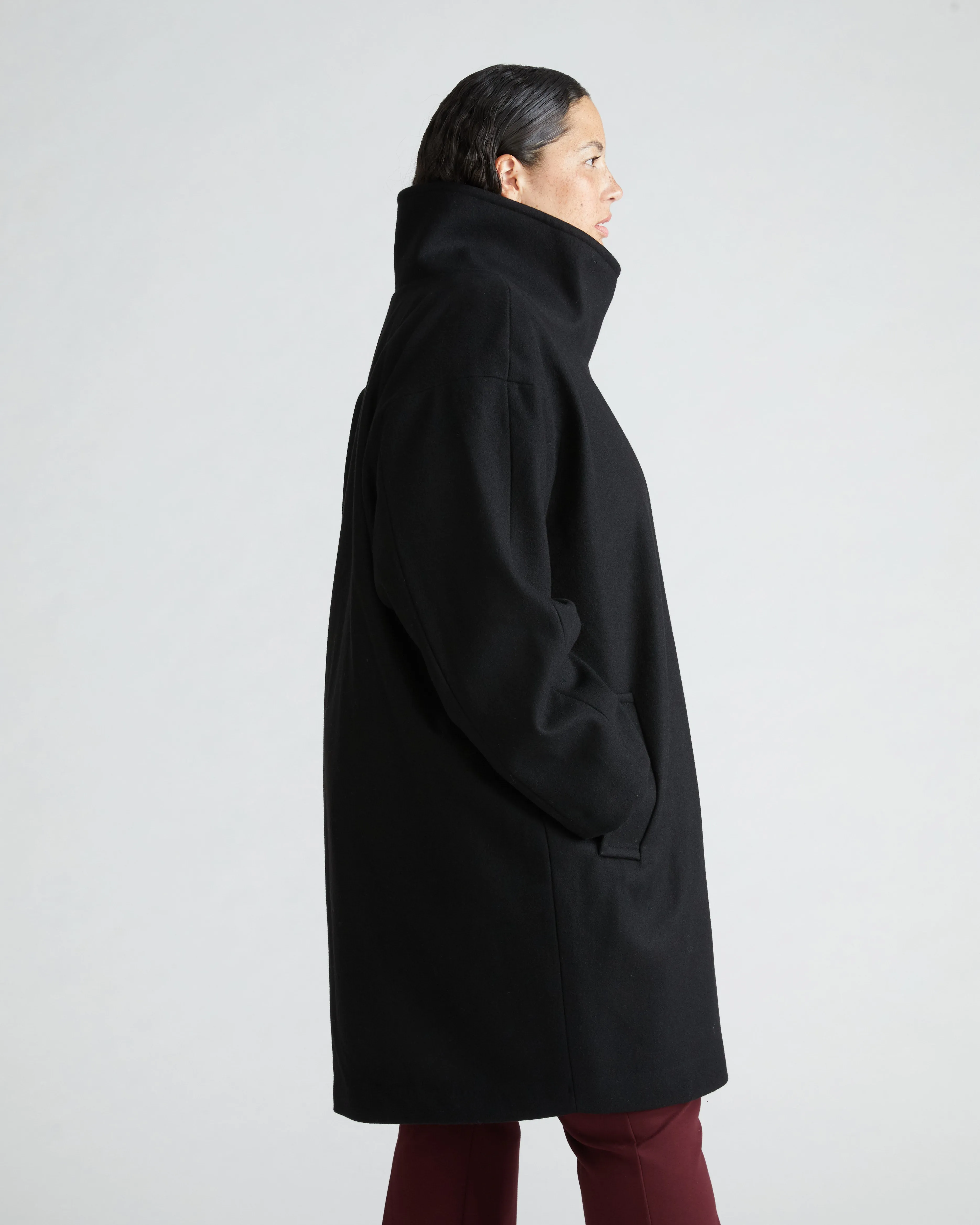 Marlo Cocoon Coat - Black sold by Universal Standard product image thumbnail 4
