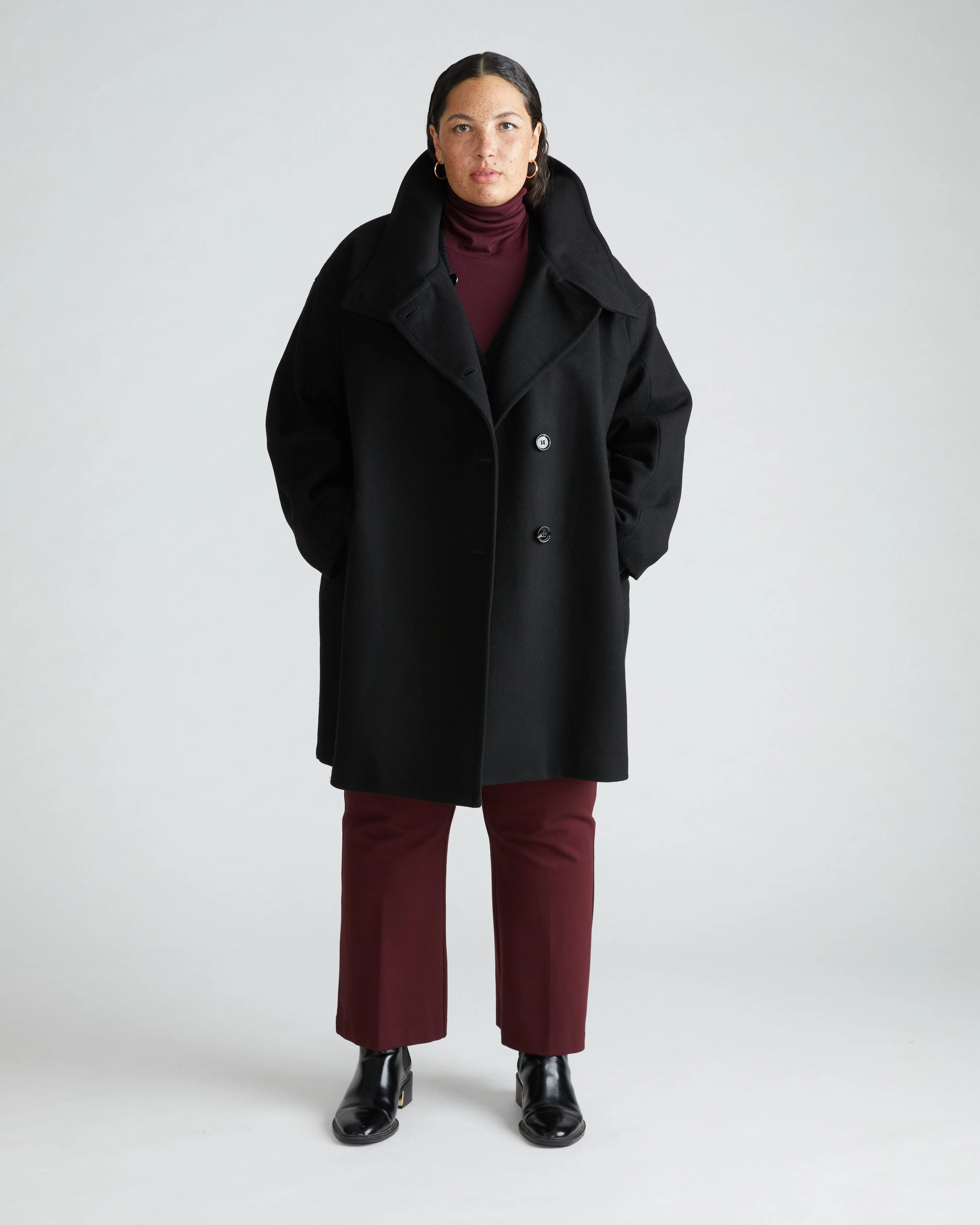 Marlo Cocoon Coat - Black sold by Universal Standard product image thumbnail 3