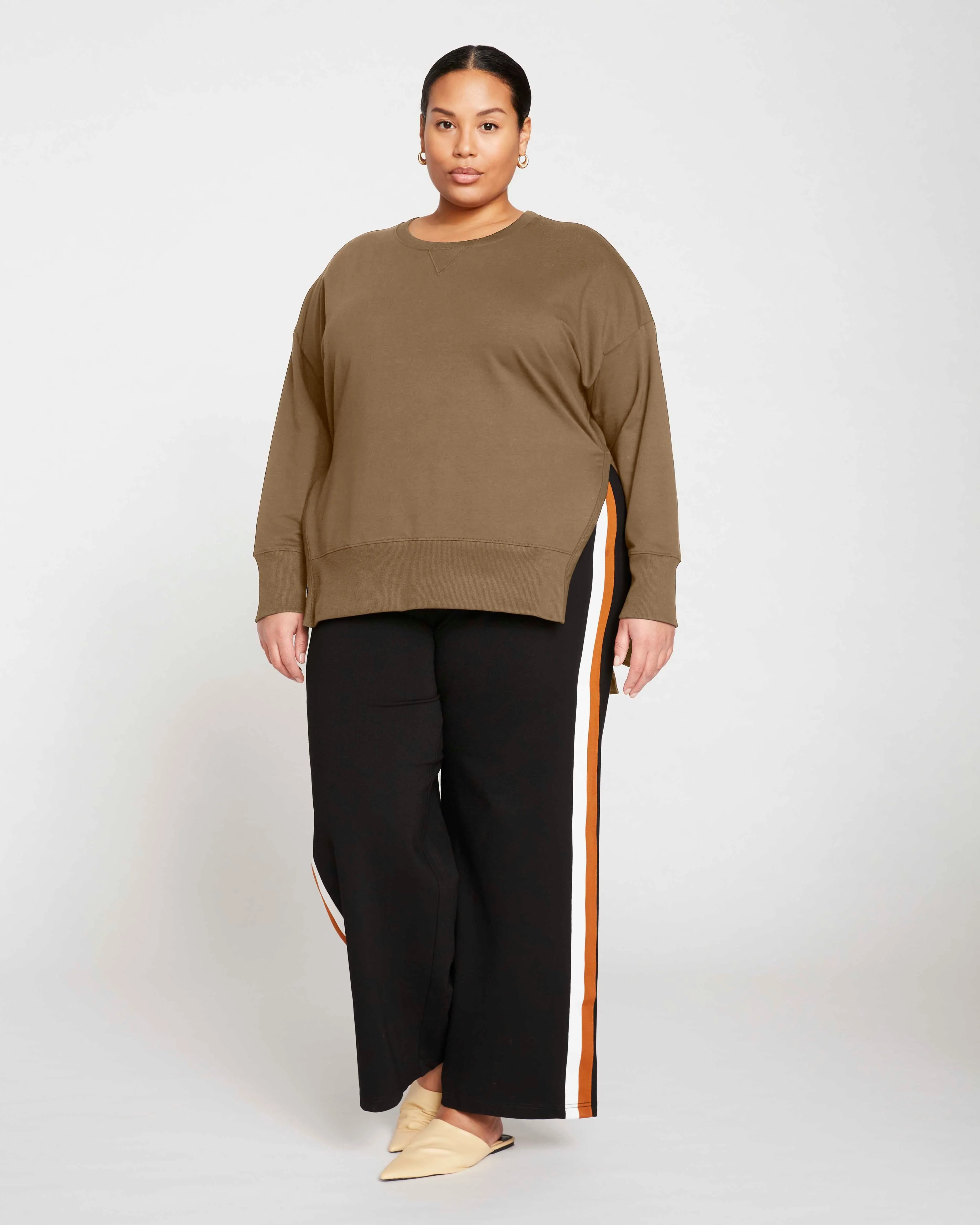 Fiona Side Slit Sweatshirt - Crocodile sold by Universal Standard