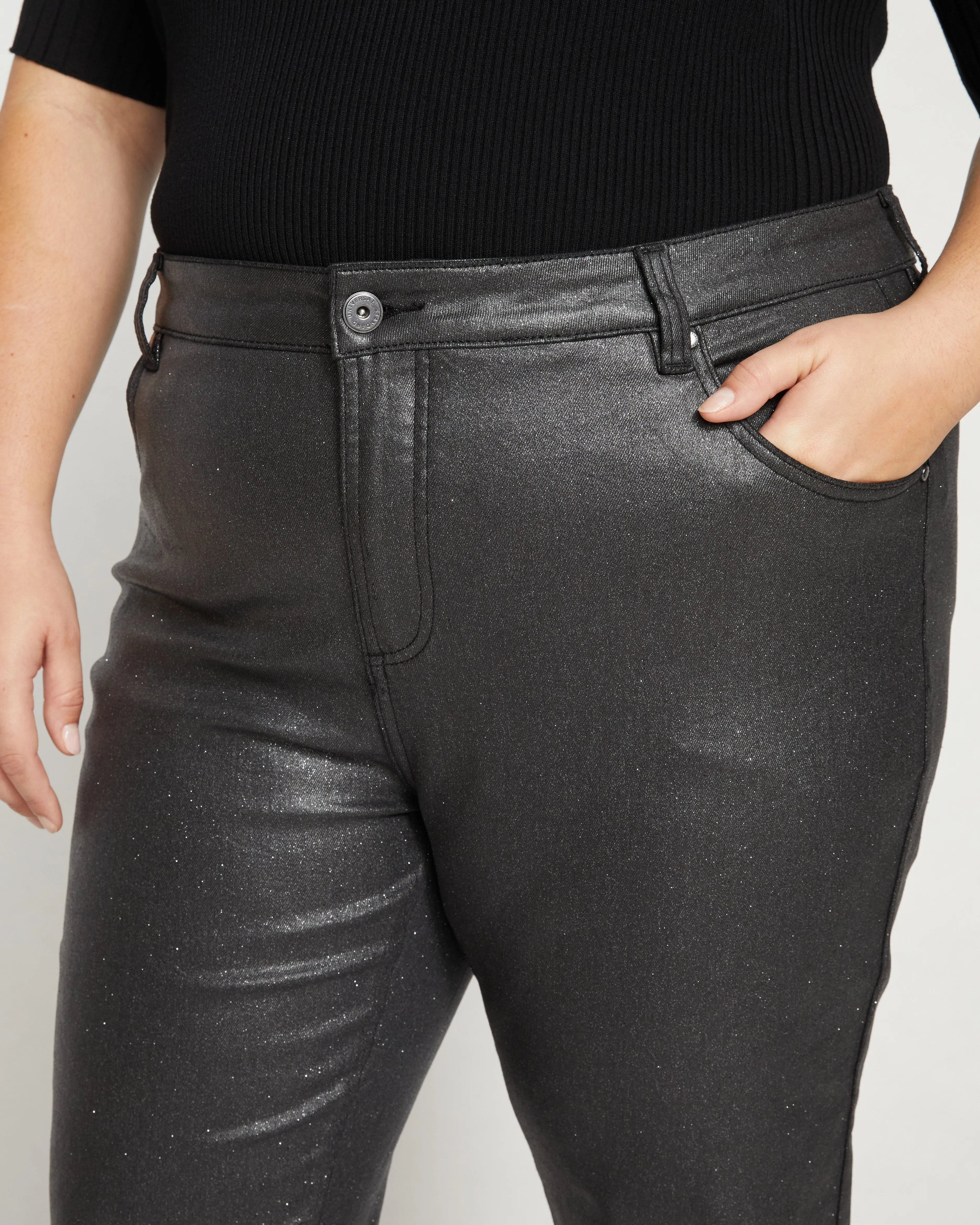 Shimmer Seine High Rise Skinny Jeans 27 Inch - Black sold by Universal Standard product image thumbnail 2
