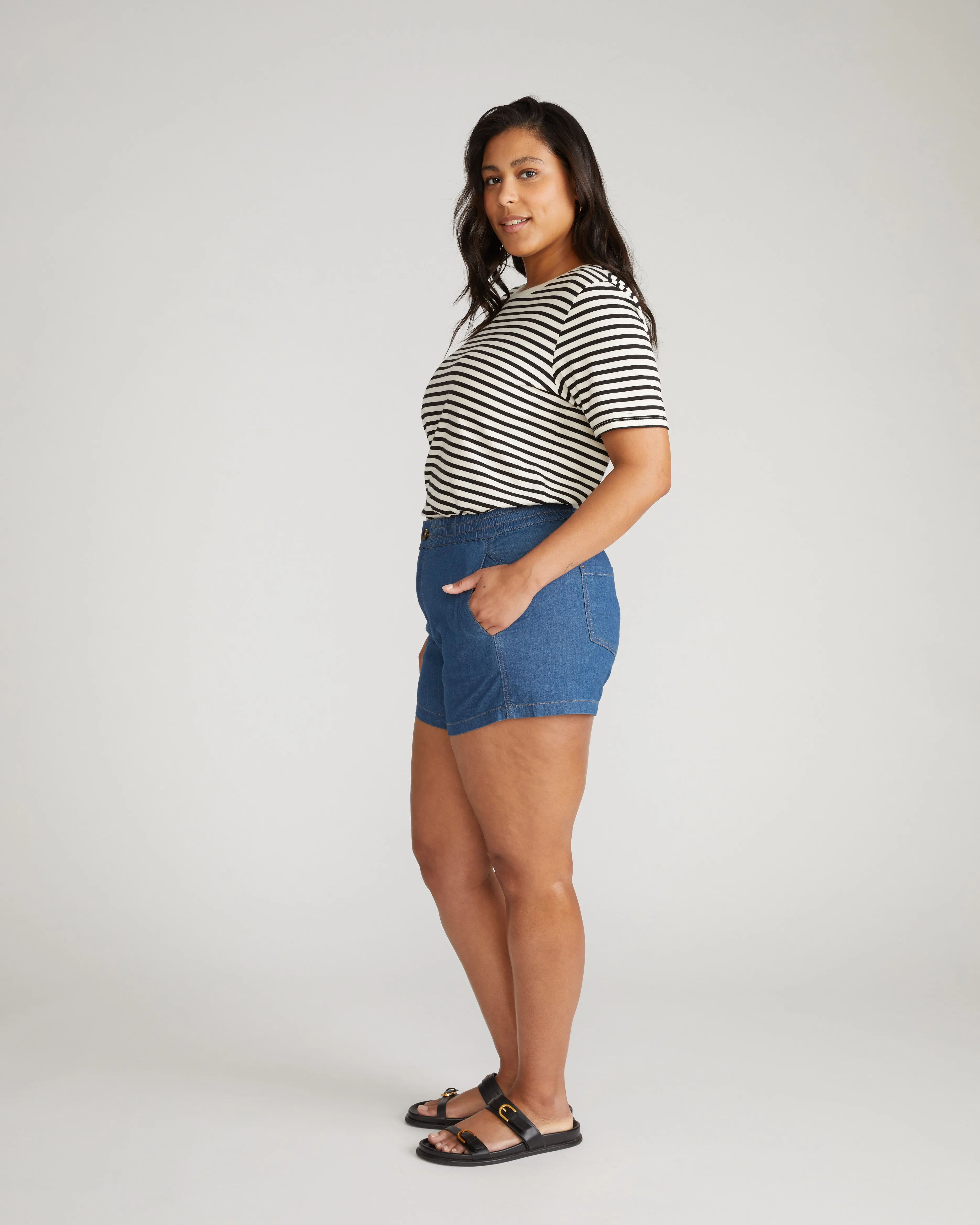 Capri Chambray Shorts - Orion Blue sold by Universal Standard product image thumbnail 5