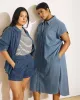 Dune Cotton Chambray Shirtdress - Cove Blue sold by Universal Standard