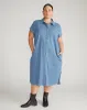 Dune Cotton Chambray Shirtdress - Cove Blue sold by Universal Standard