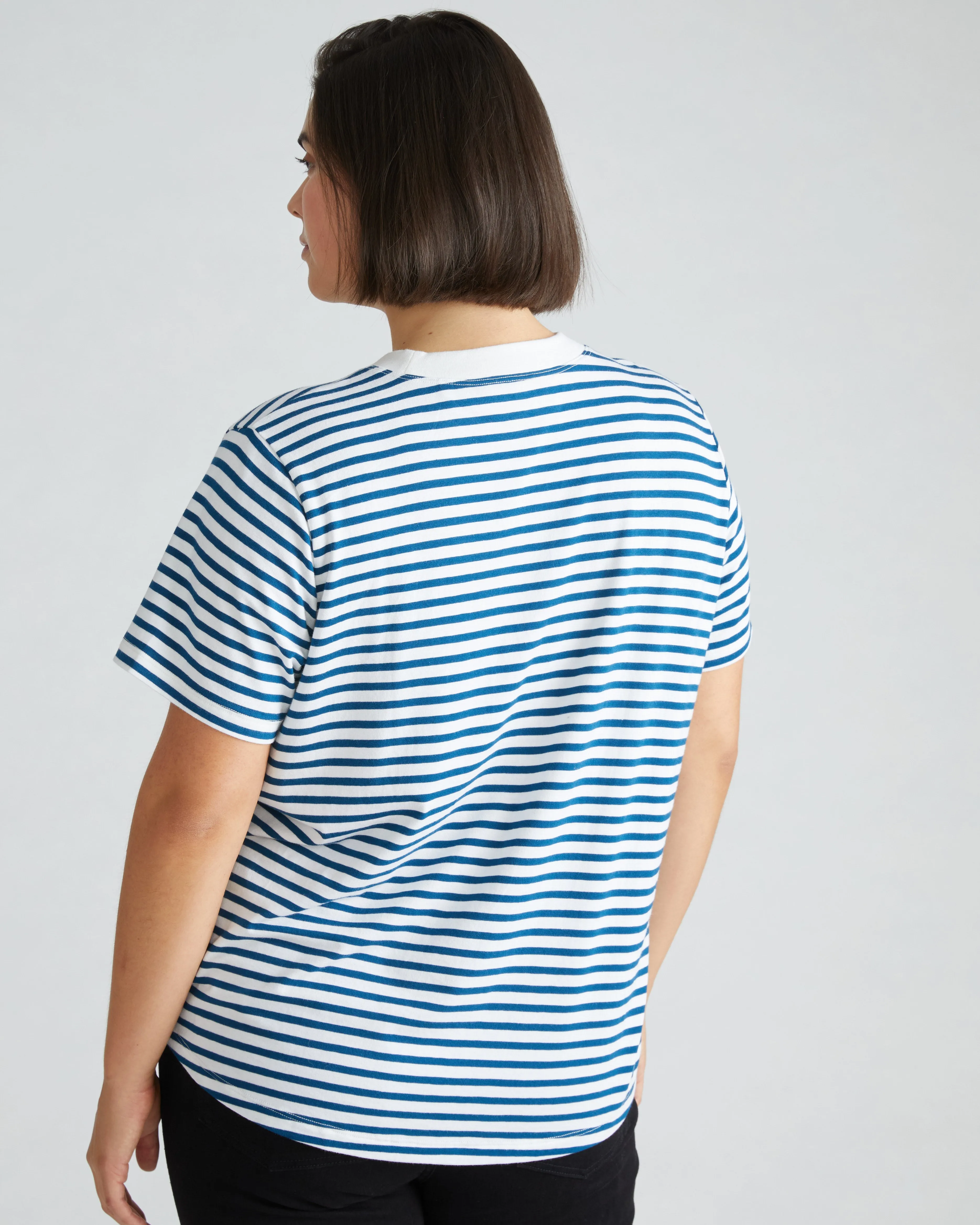 Garcon Tee - Linen White/Glassy Blue Stripe sold by Universal Standard product image thumbnail 2