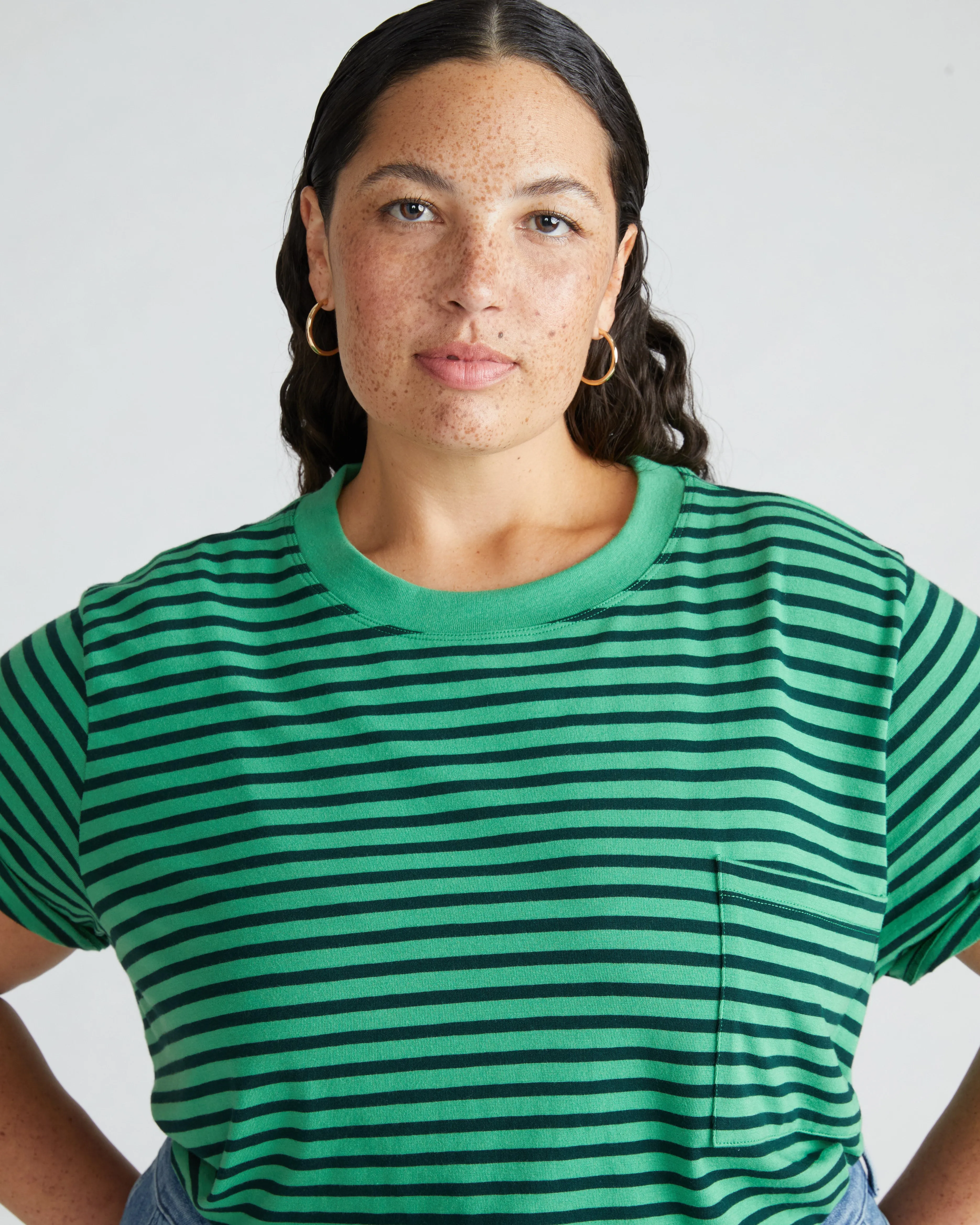 Garcon Tee - Spearmint Candy/Forest Green Stripe sold by Universal Standard product image thumbnail 2