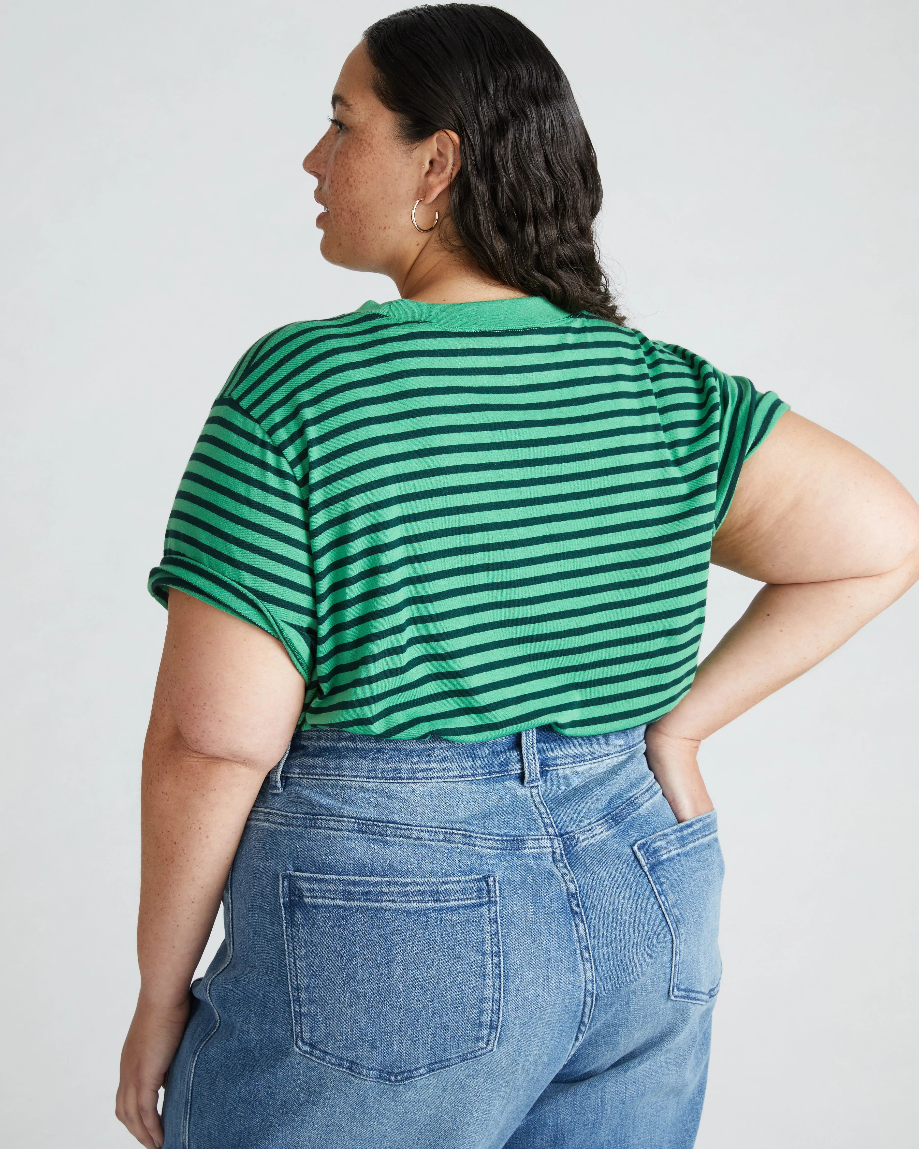 Garcon Tee - Spearmint Candy/Forest Green Stripe sold by Universal Standard product image thumbnail 3