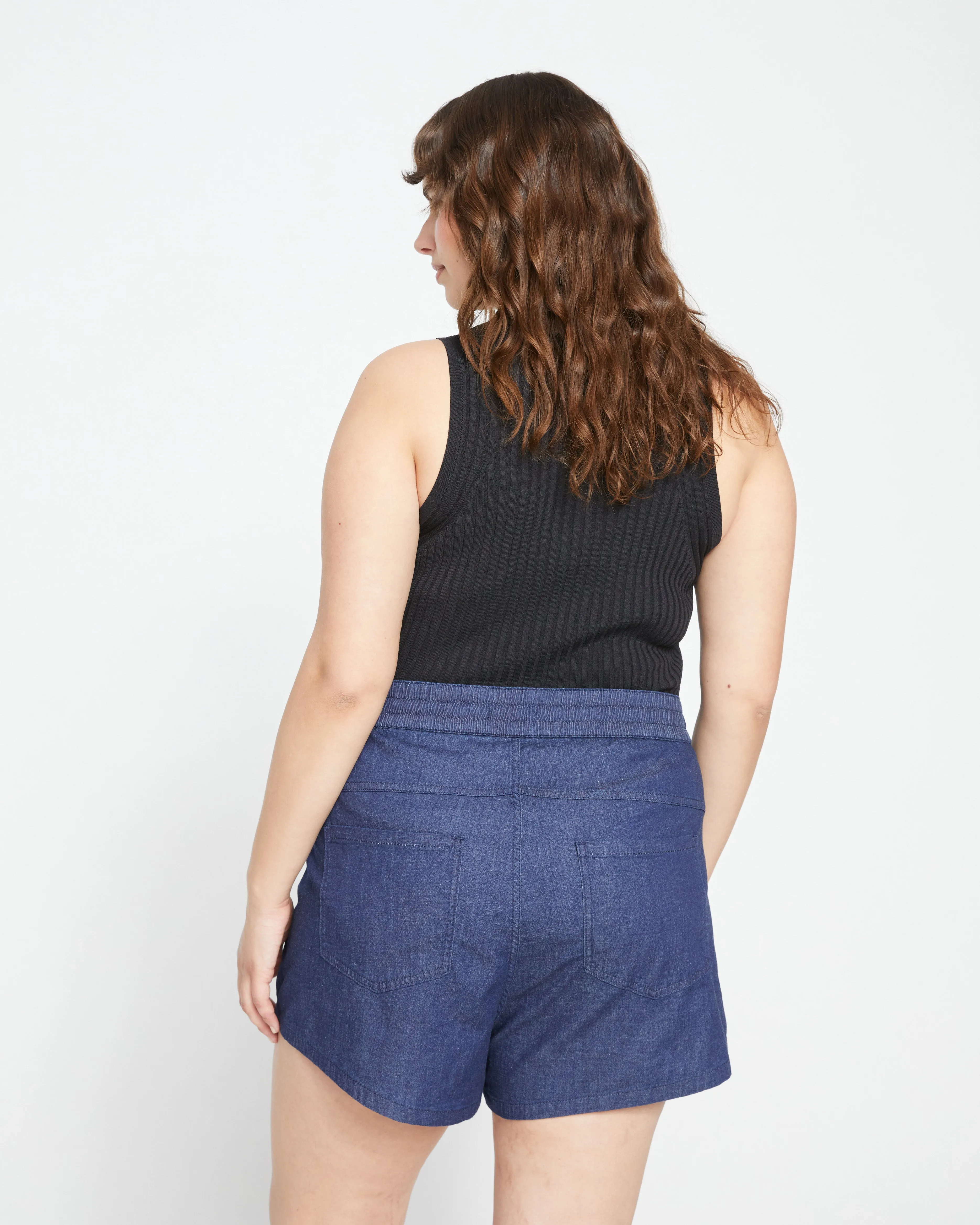 Capri Chambray Shorts - Dark Indigo sold by Universal Standard product image thumbnail 4