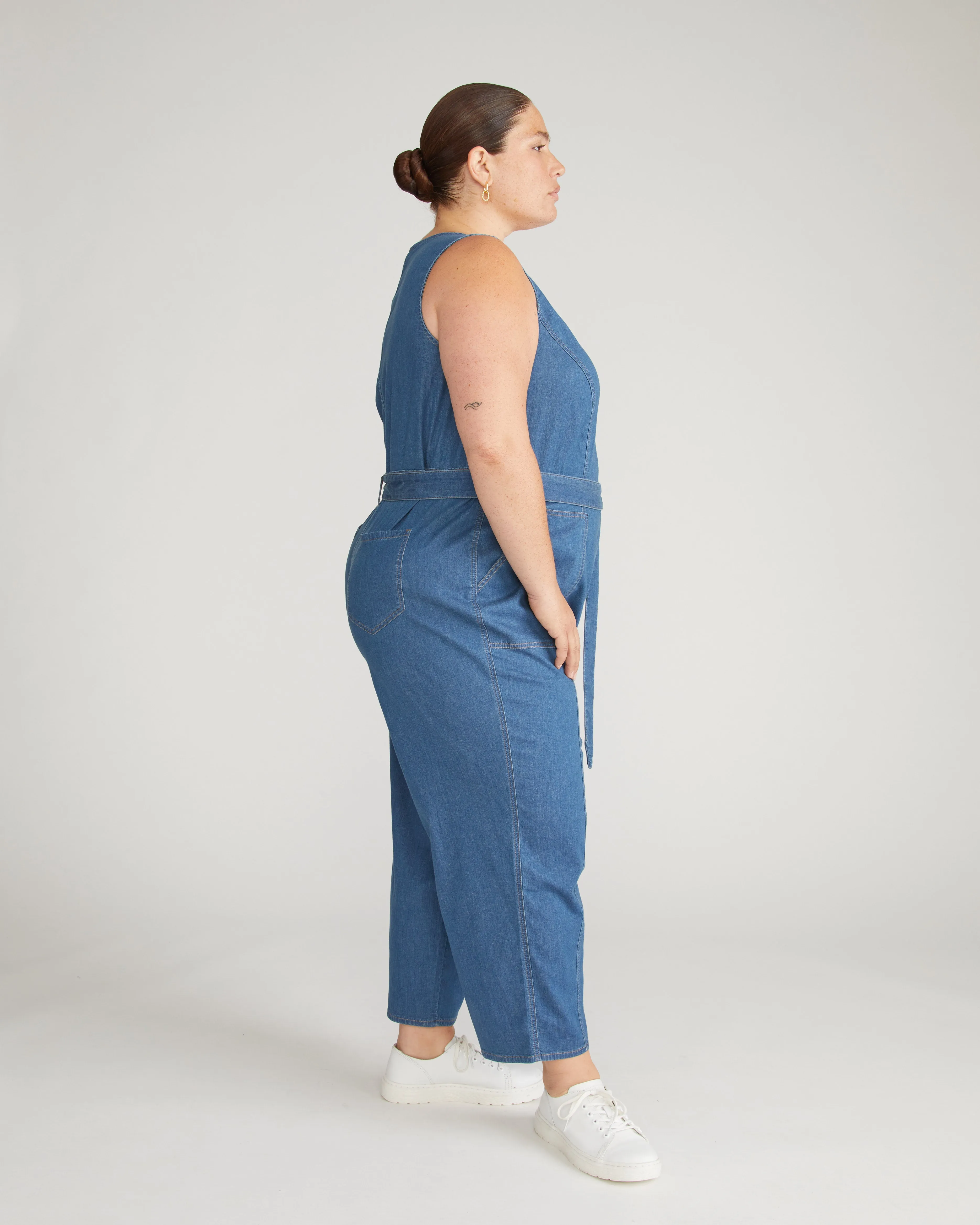 Matilda Cotton Chambray Jumpsuit - Orion Blue sold by Universal Standard product image thumbnail 4