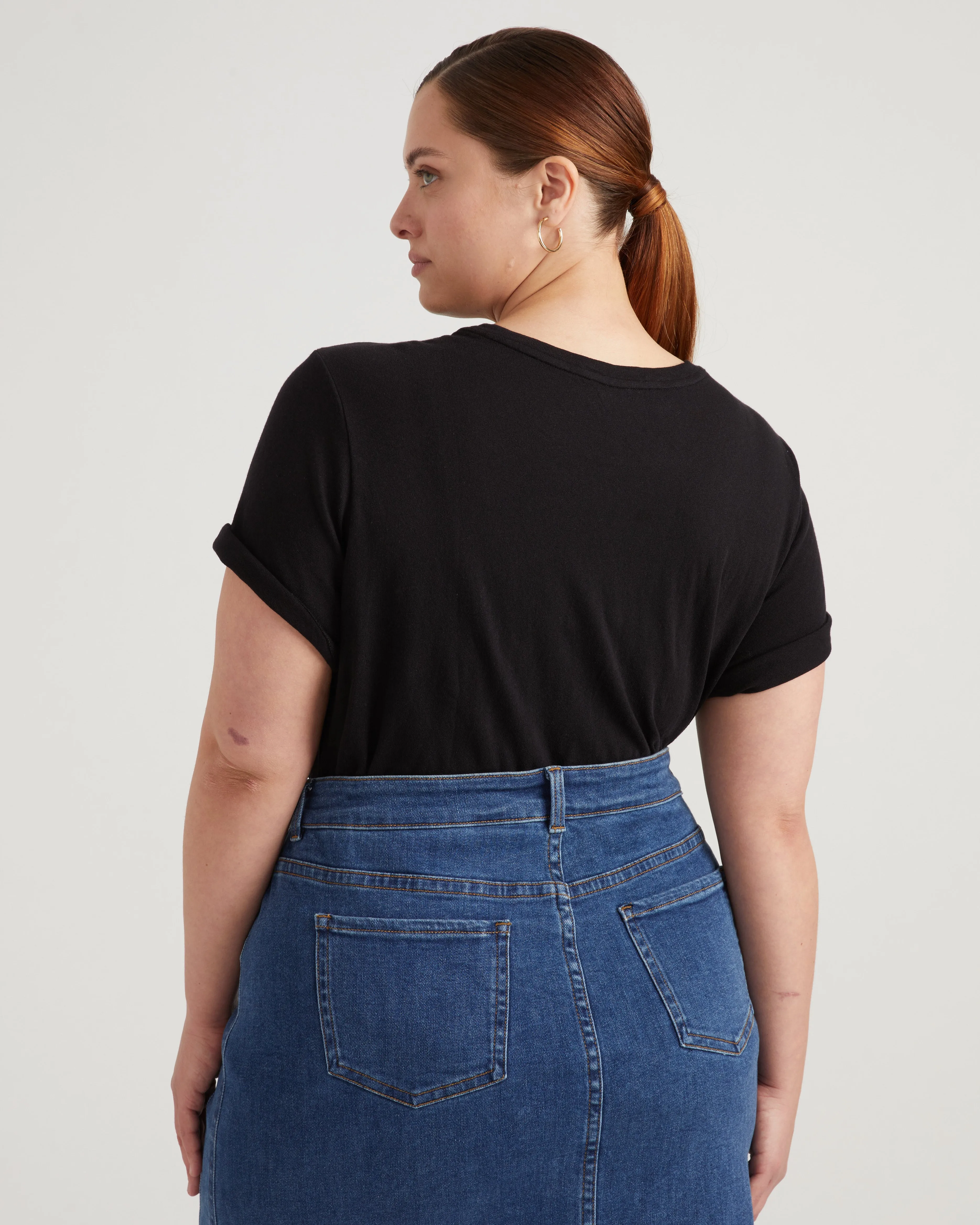 Eco Tee Rex in Linen Jersey - Black sold by Universal Standard product image thumbnail 3