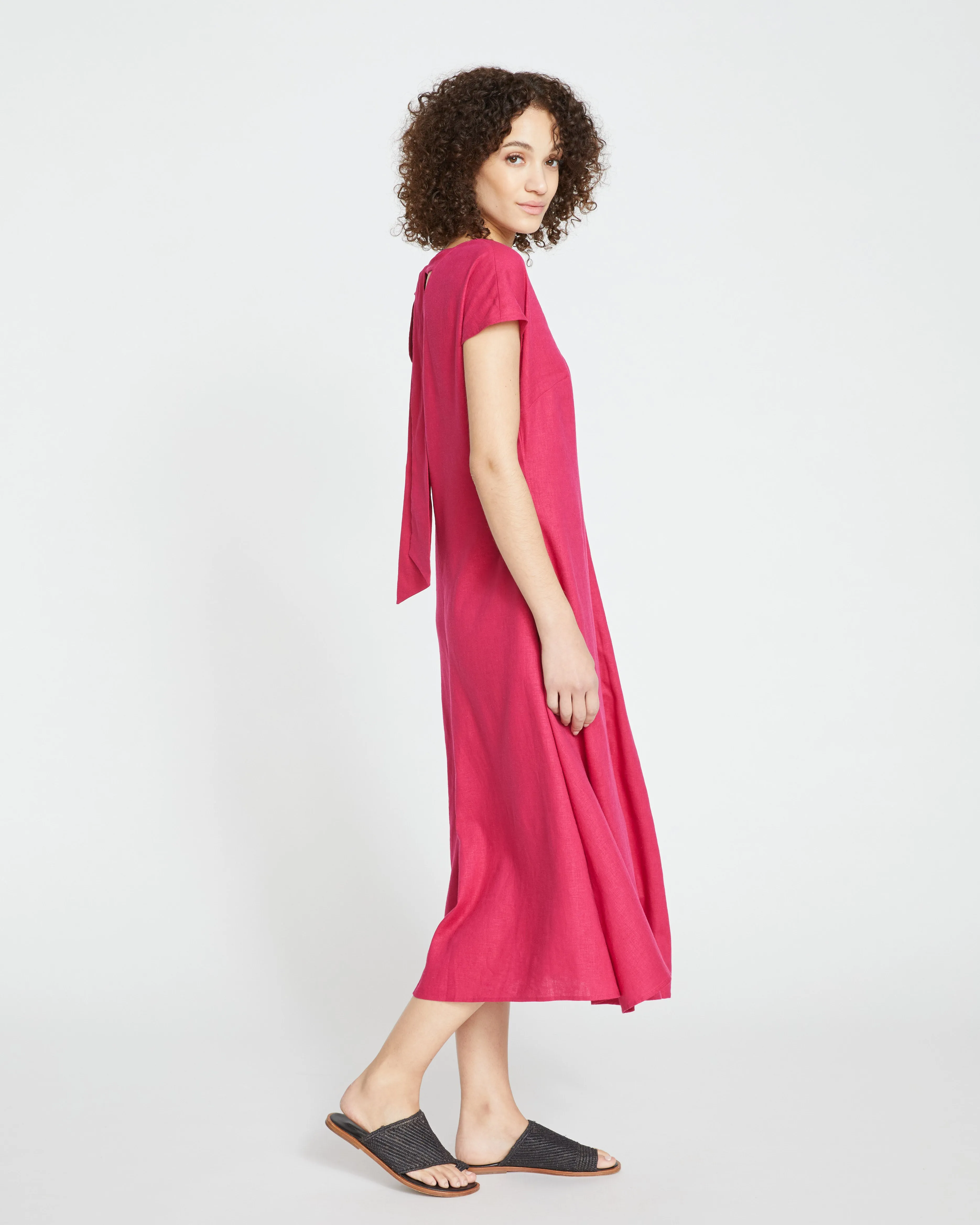 Louvre Bow Back Linen Dress - Cerise sold by Universal Standard product image thumbnail 4