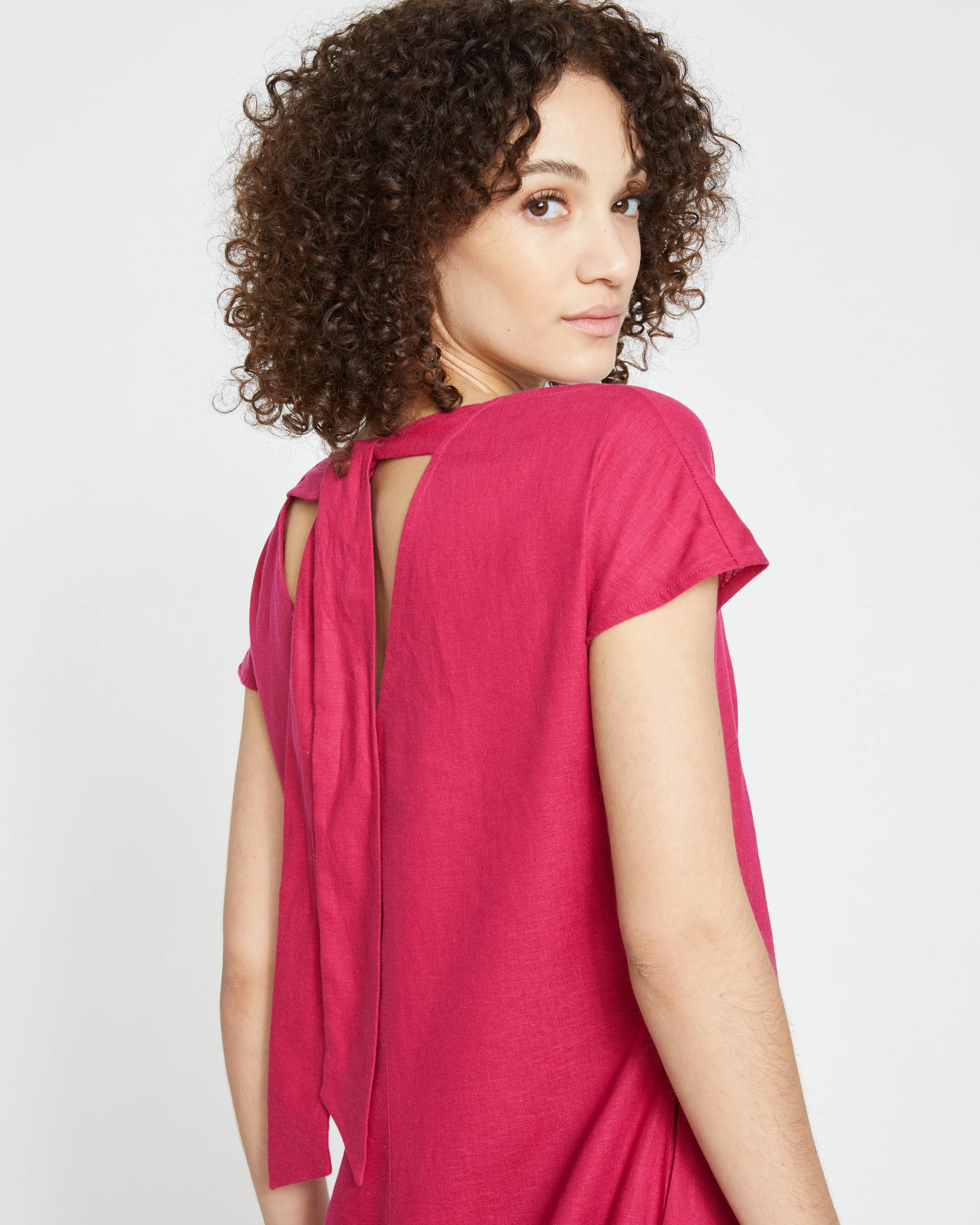 Louvre Bow Back Linen Dress - Cerise sold by Universal Standard product image thumbnail 2