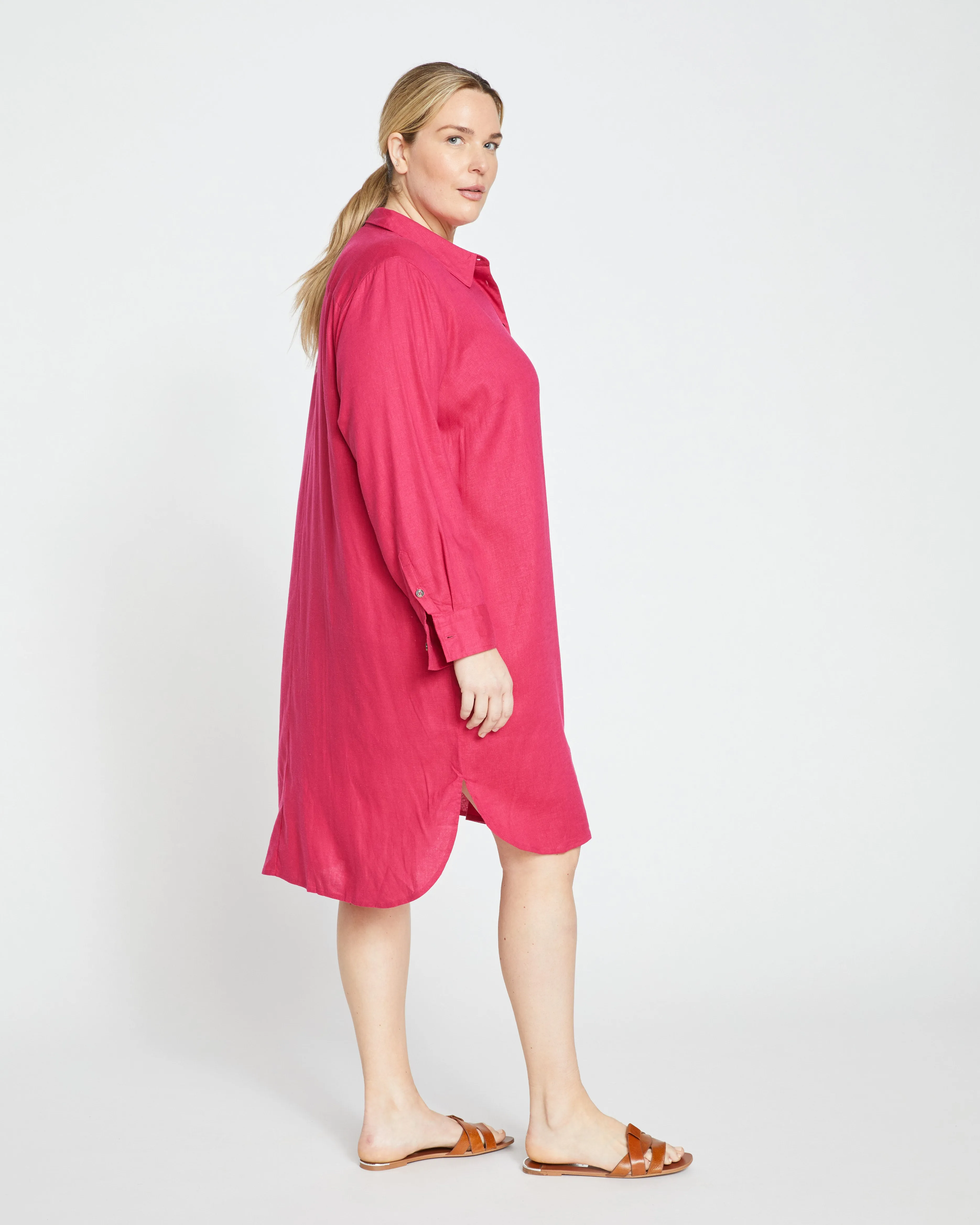 Seaside Linen Shirtdress - Cerise sold by Universal Standard product image thumbnail 3