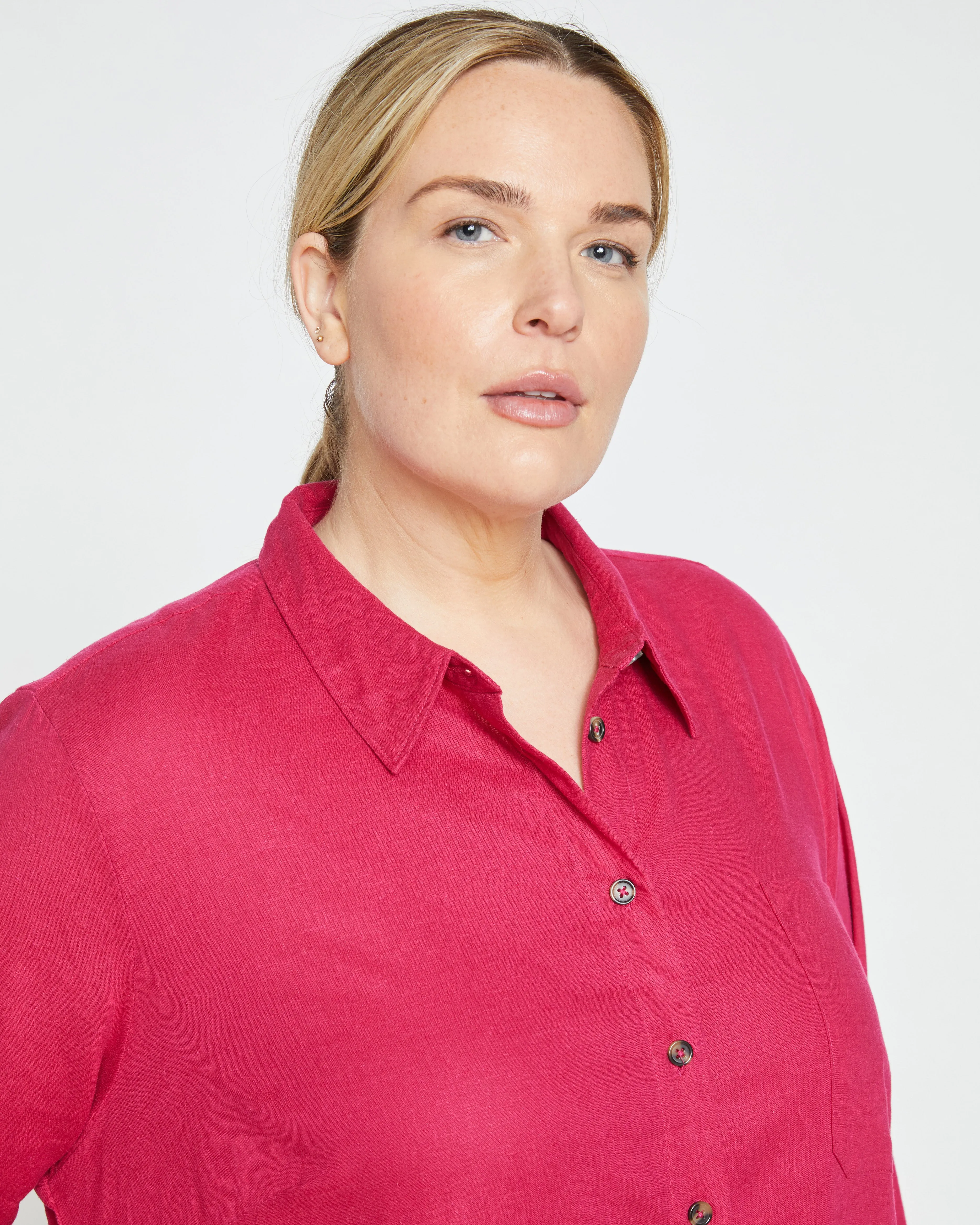 Seaside Linen Shirtdress - Cerise sold by Universal Standard product image thumbnail 2