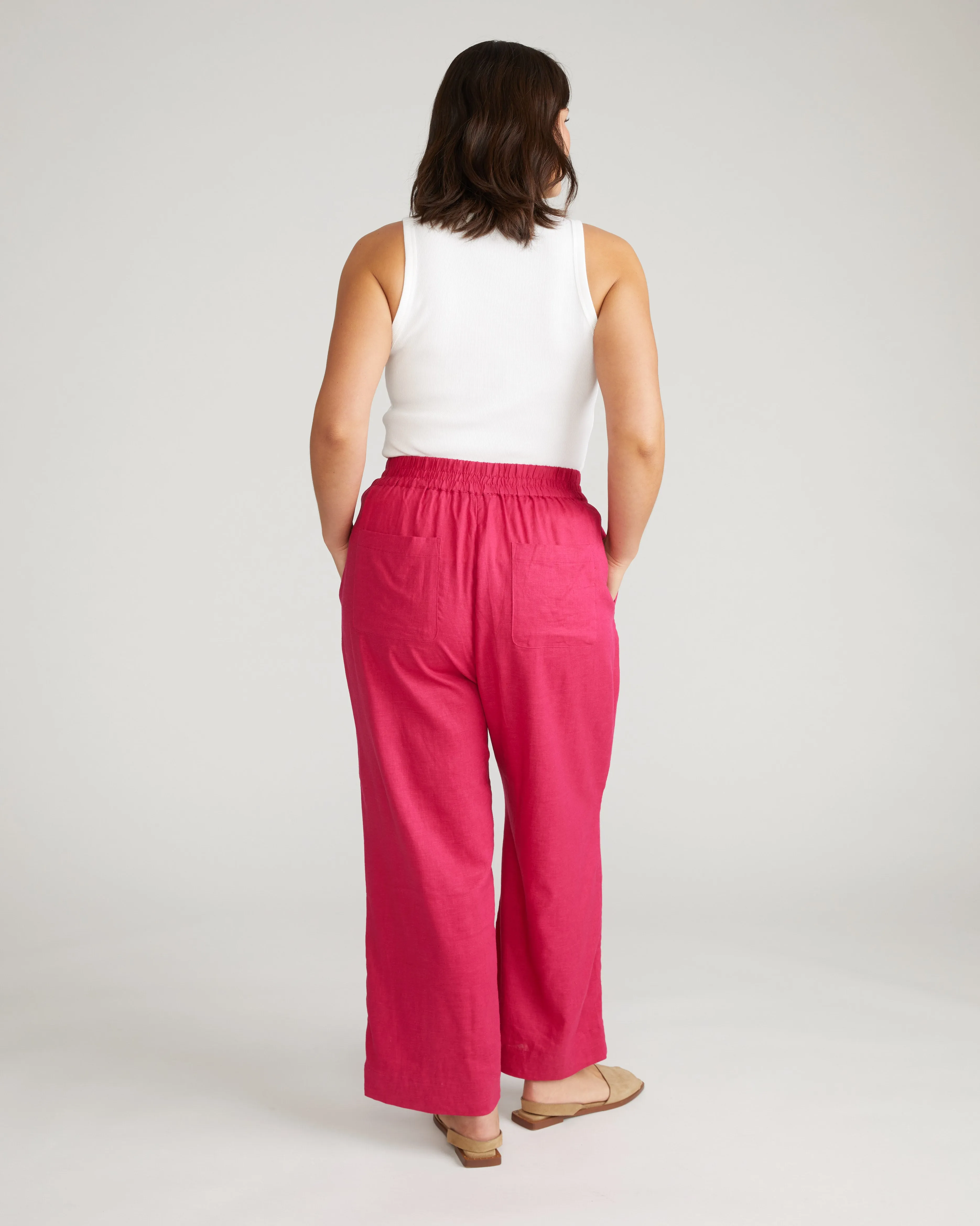 Iris Linen Easy Pull-On Pants - Cerise sold by Universal Standard product image thumbnail 3