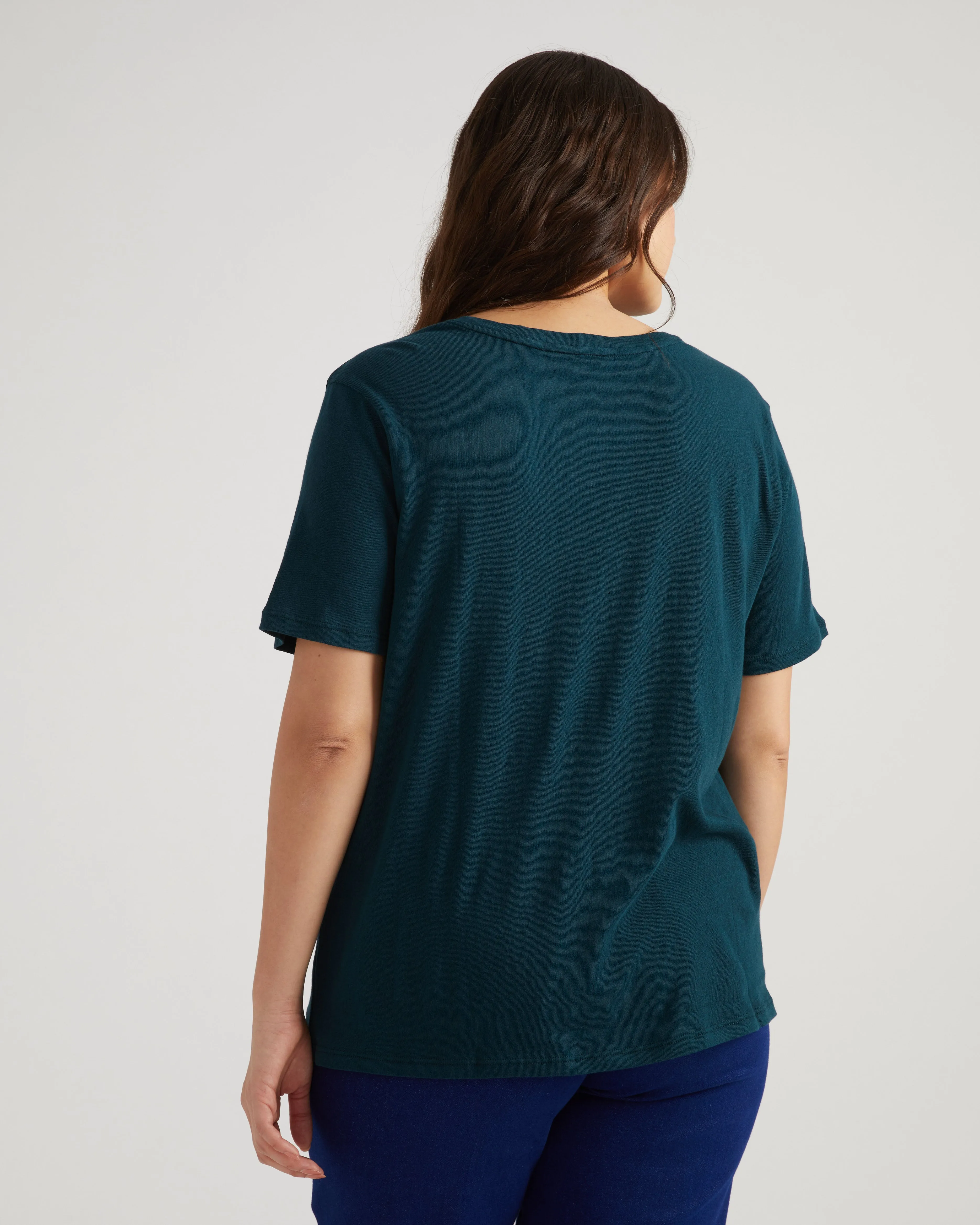 Eco Tee Rex in Linen Jersey - Deep Sea sold by Universal Standard product image thumbnail 3