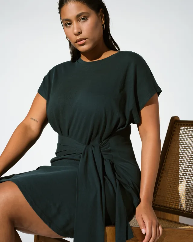 Misa Linen Jersey Tie Dress - Deep Sea sold by Universal Standard
