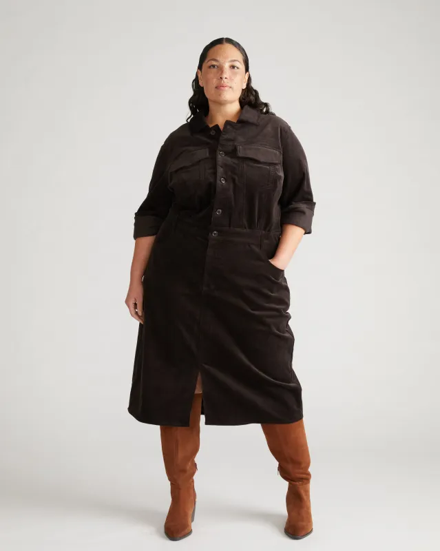 Dakota Corduroy Dress - Espresso sold by Universal Standard
