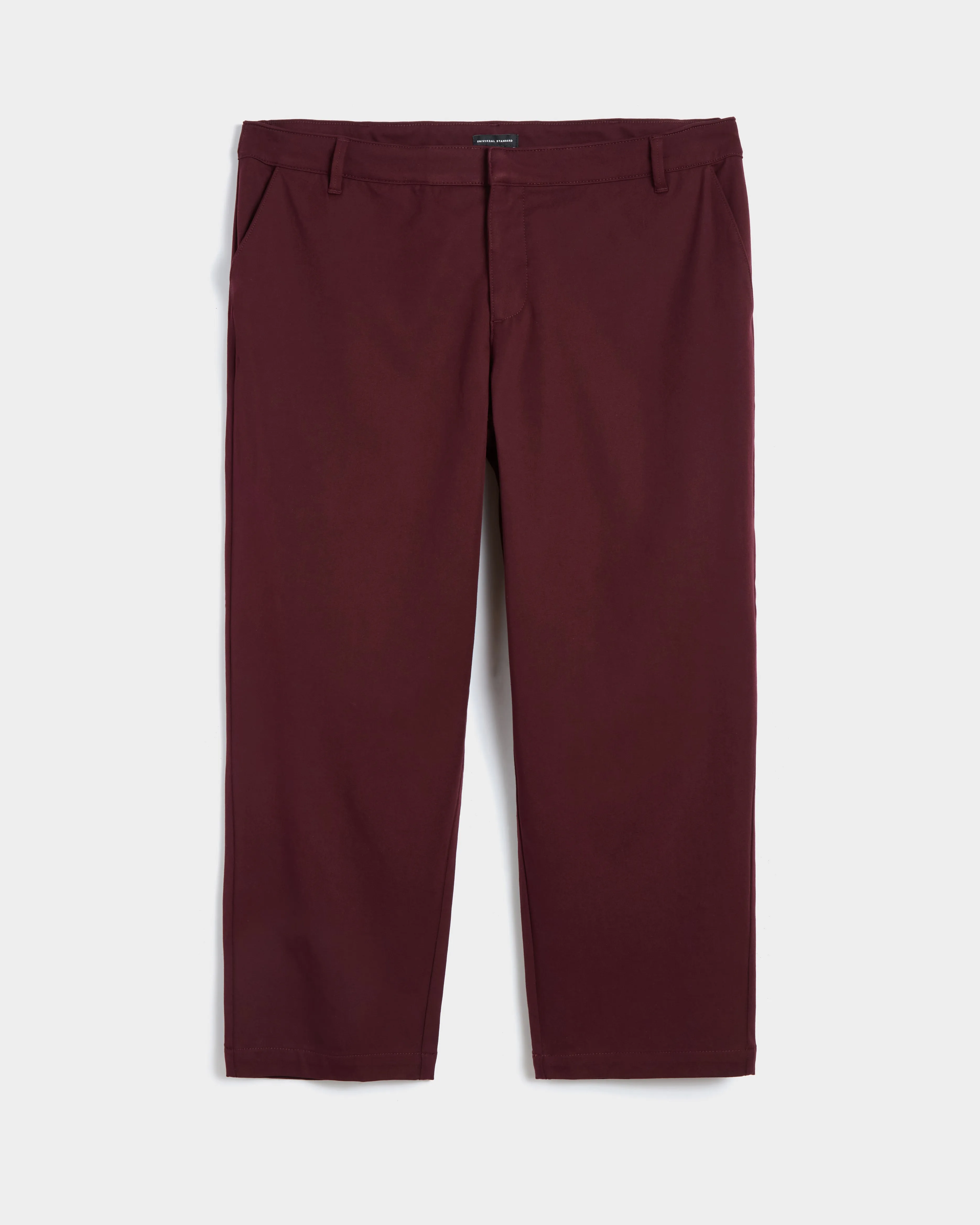 Orchard Stretch Cotton Twill Cropped Chinos - Black Cherry sold by Universal Standard
