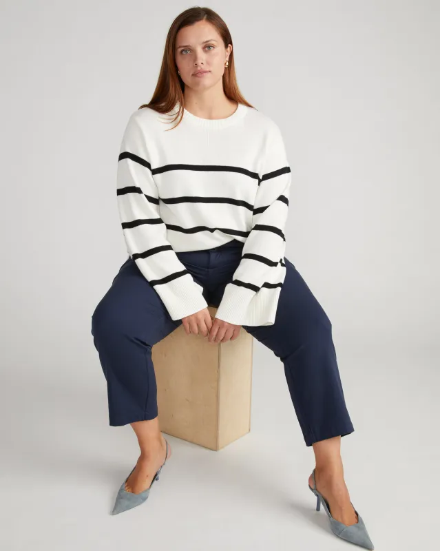 Orchard Stretch Cotton Twill Cropped Chinos - Navy sold by Universal Standard