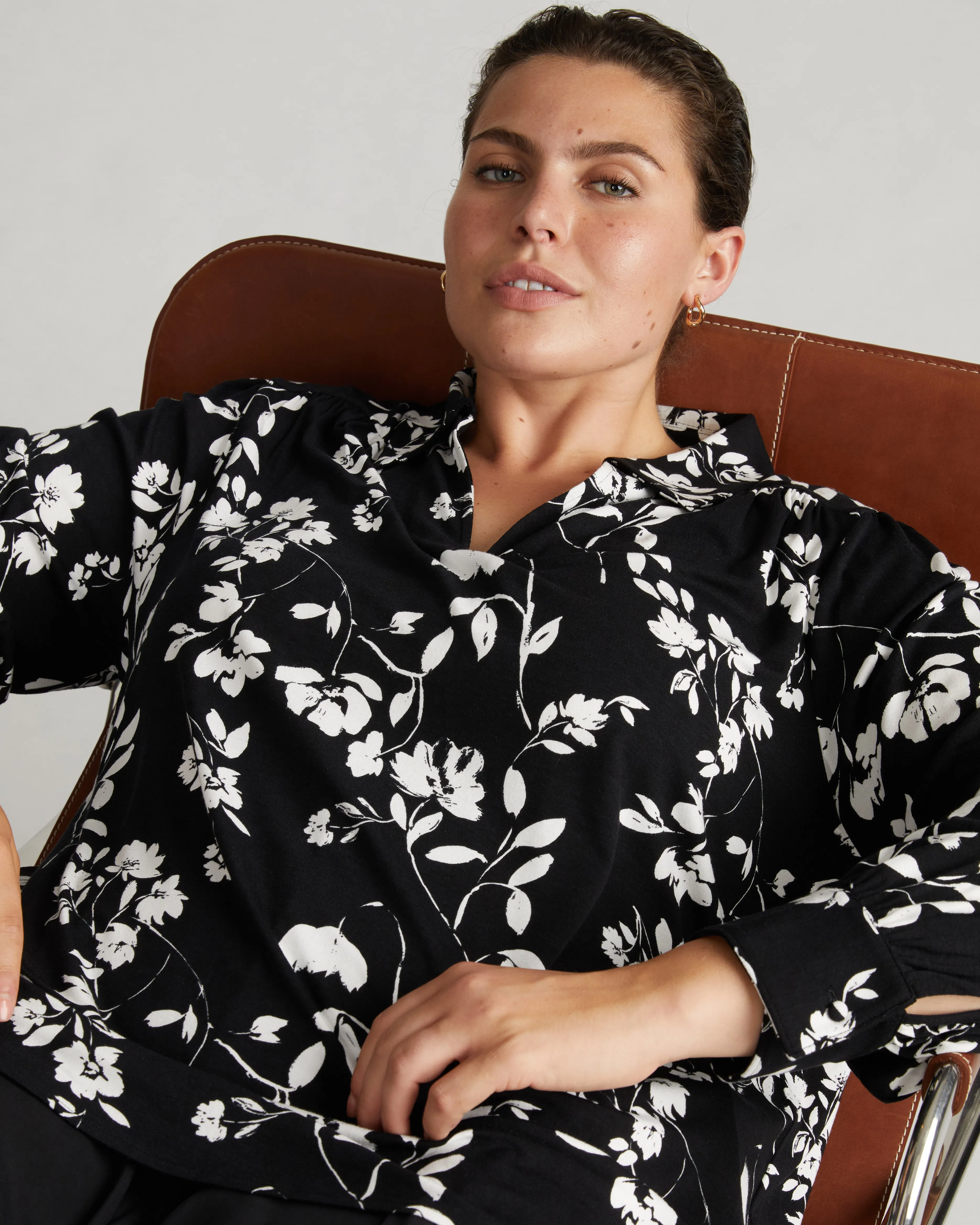 Moore Liquid Jersey Blouse - Moonlit Garden Print sold by Universal Standard product image thumbnail 4