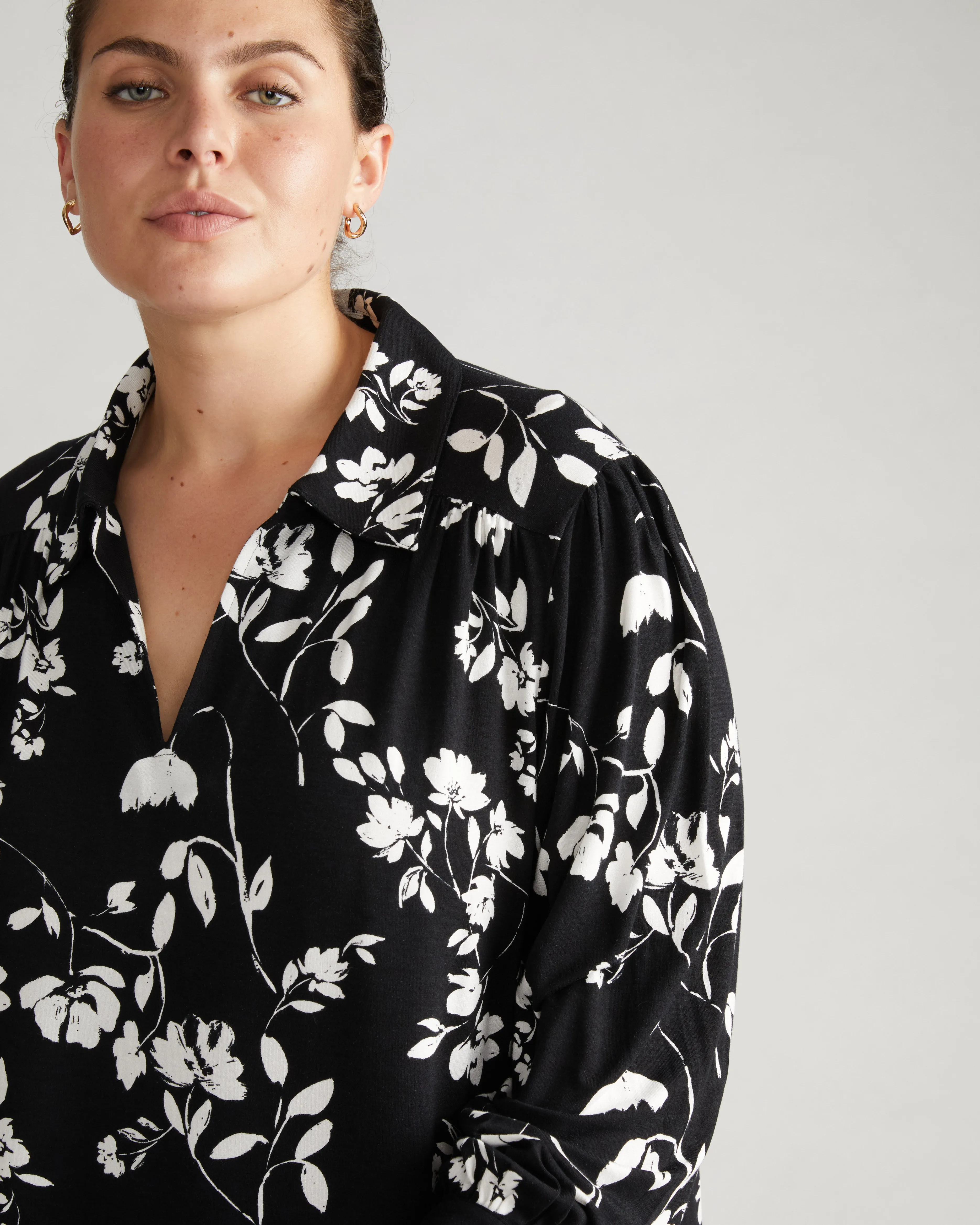 Moore Liquid Jersey Blouse - Moonlit Garden Print sold by Universal Standard product image thumbnail 3