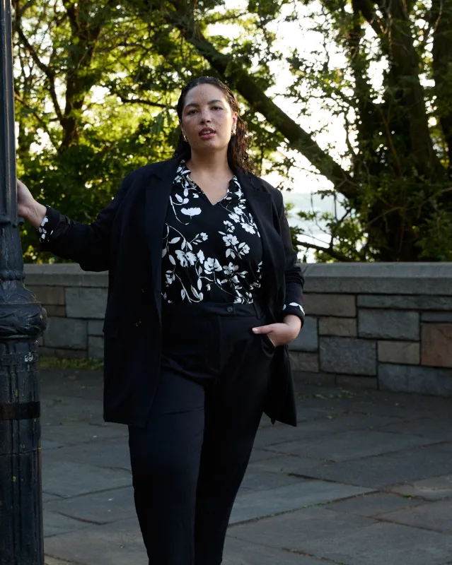 Moore Liquid Jersey Blouse - Moonlit Garden Print sold by Universal Standard