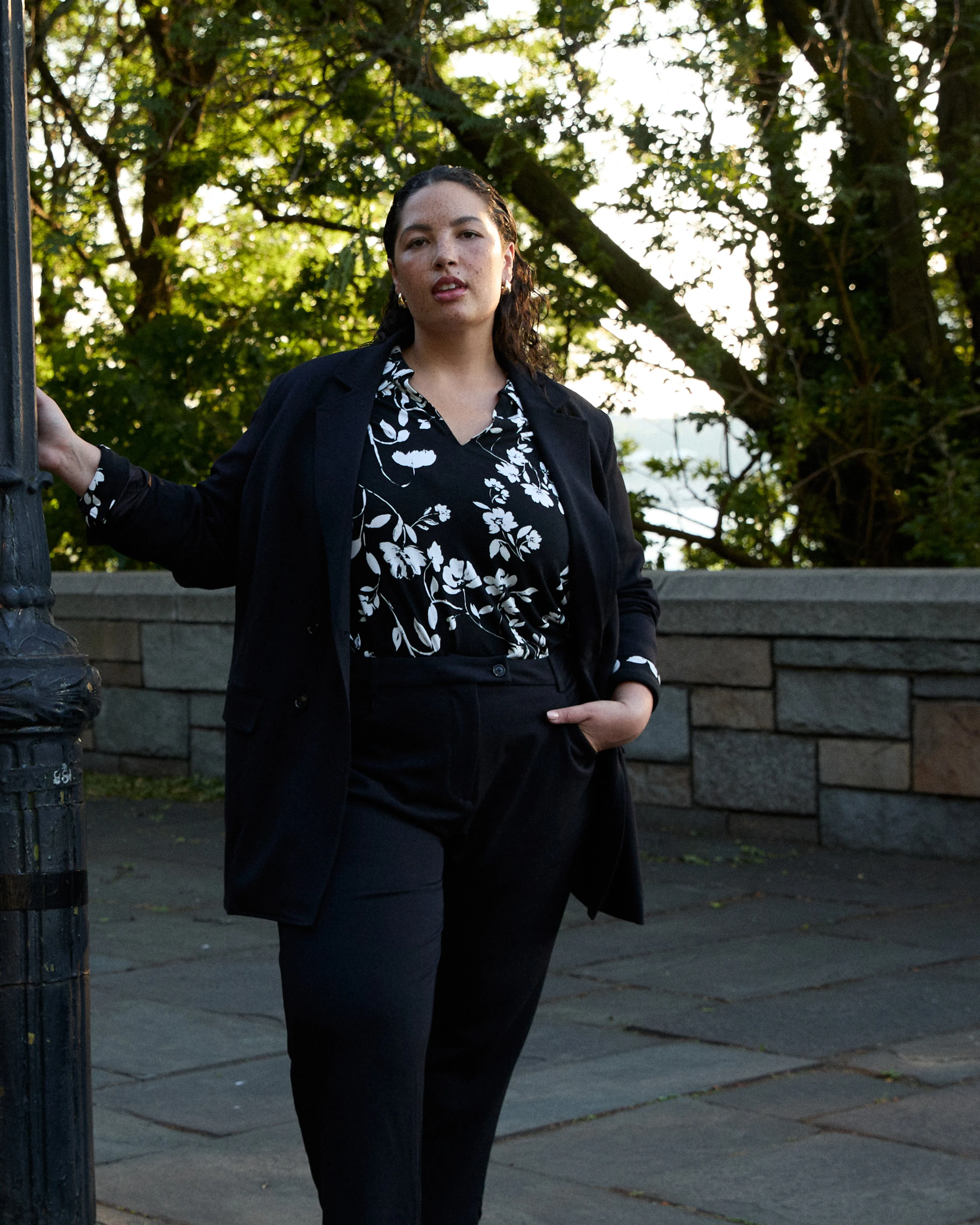 Moore Liquid Jersey Blouse - Moonlit Garden Print sold by Universal Standard