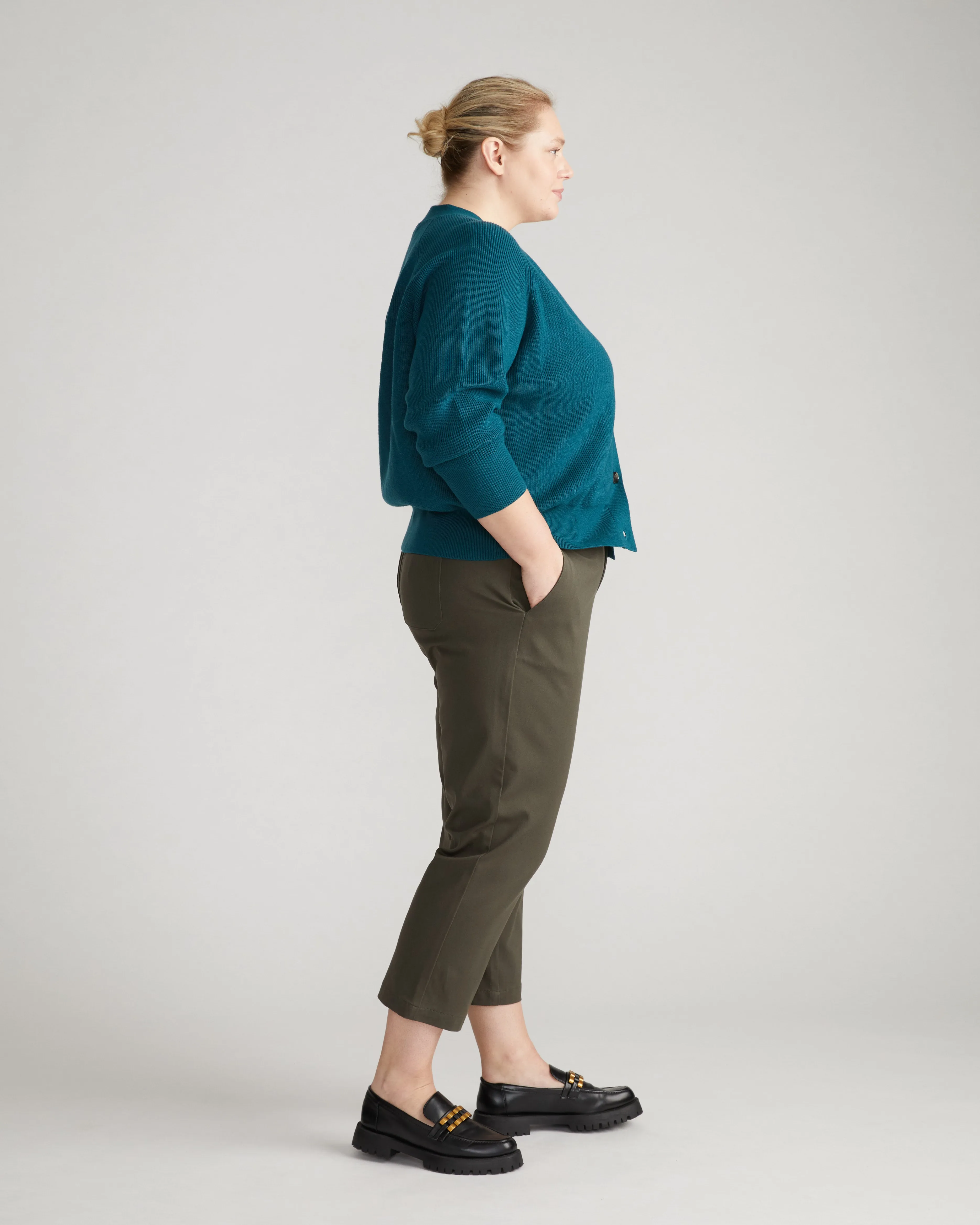 Orchard Stretch Cotton Twill Cropped Chinos - Nori sold by Universal Standard product image thumbnail 3