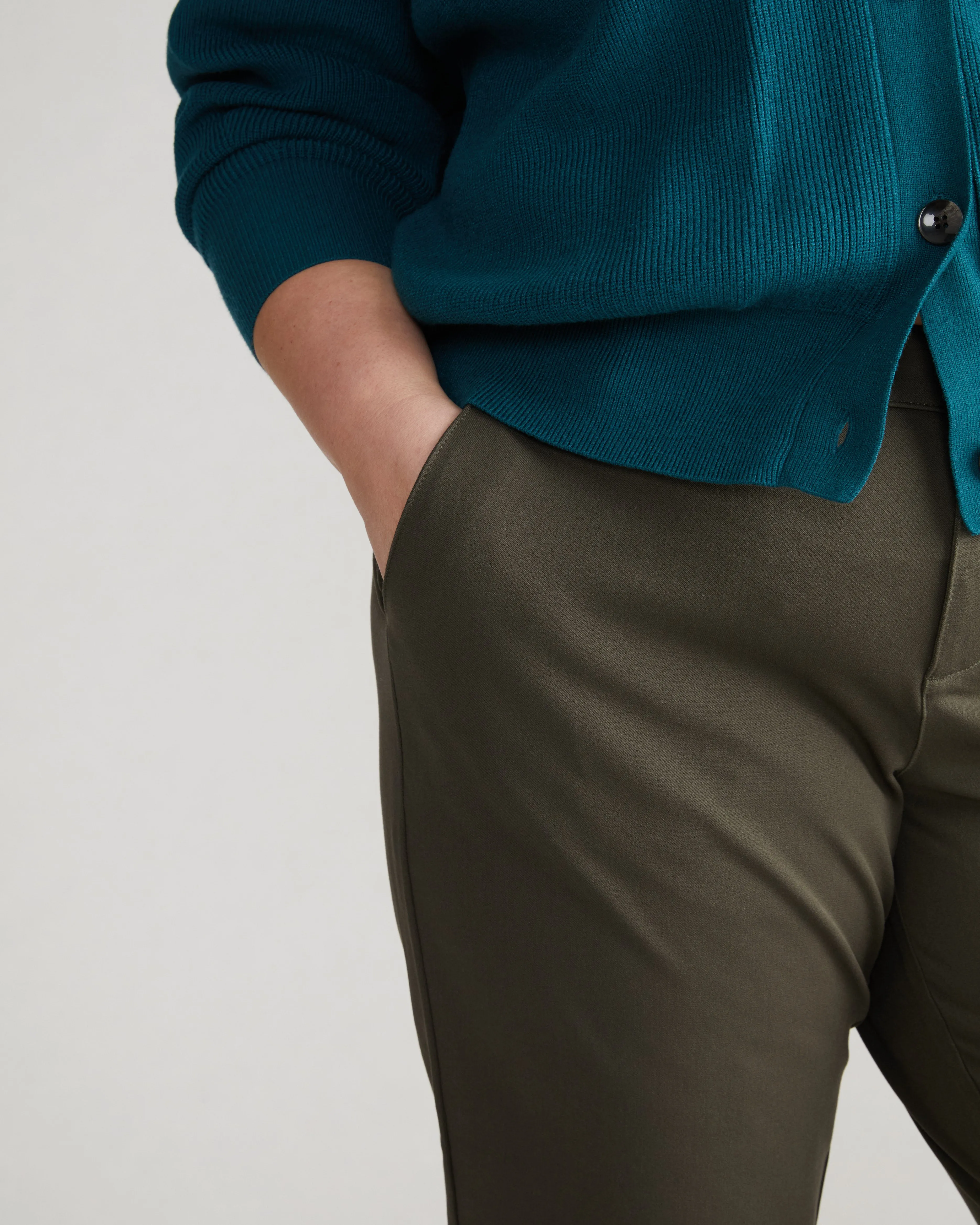 Orchard Stretch Cotton Twill Cropped Chinos - Nori sold by Universal Standard product image thumbnail 2