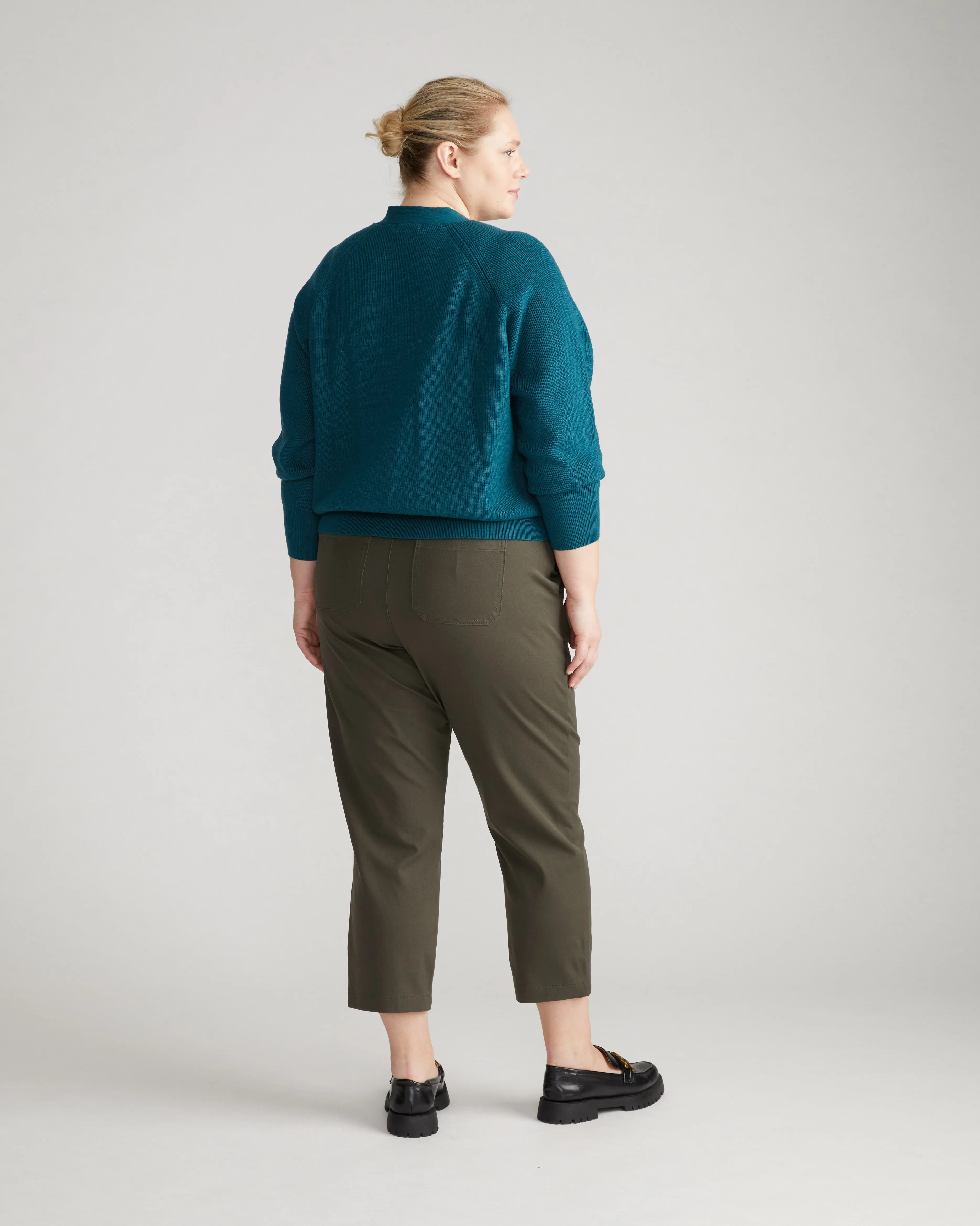Orchard Stretch Cotton Twill Cropped Chinos - Nori sold by Universal Standard product image thumbnail 4