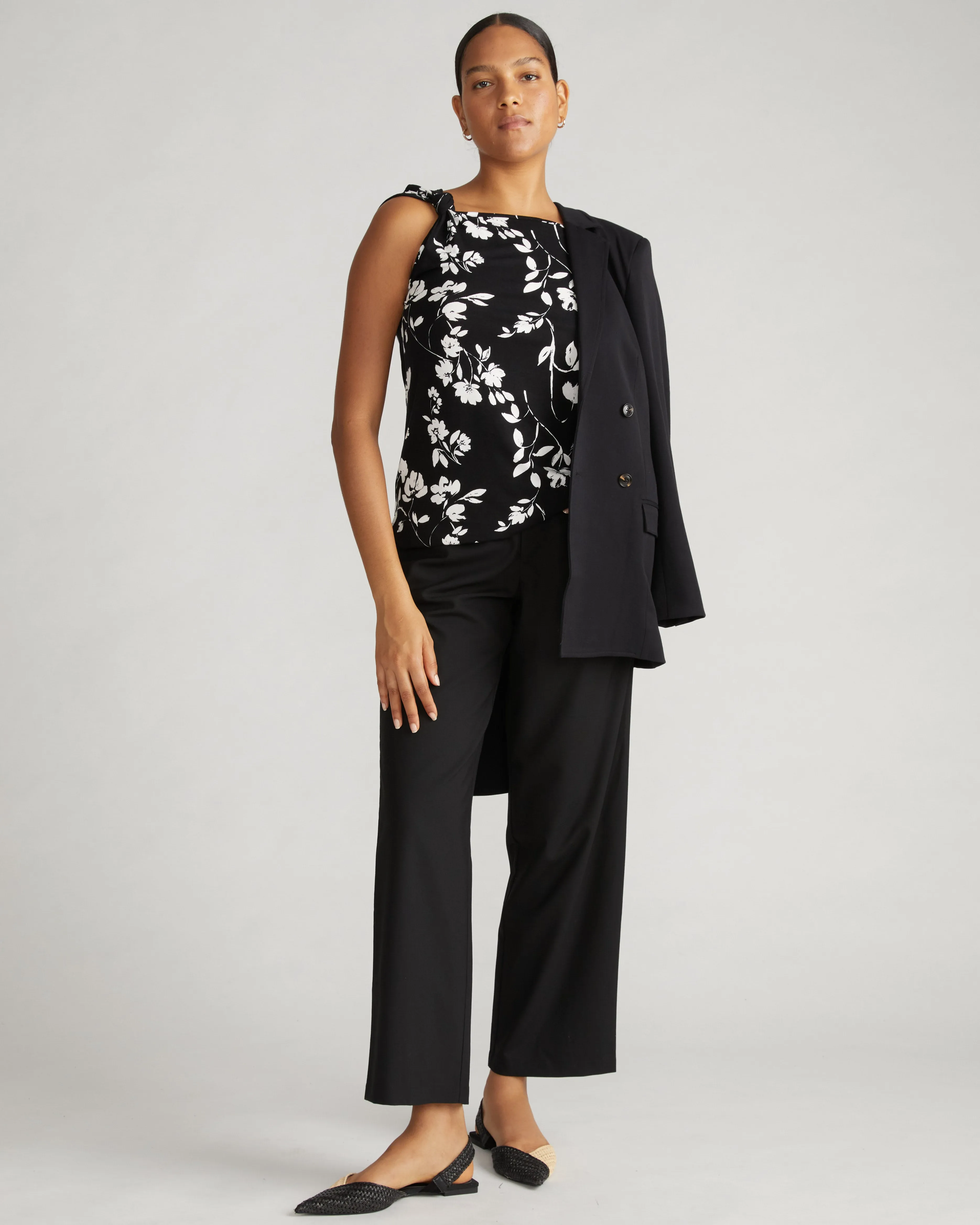 Estella Liquid Jersey Knot Tank - Moonlit Garden Print sold by Universal Standard product image thumbnail 3