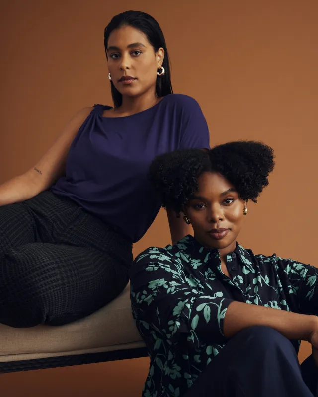 Estella Liquid Jersey Knot Tank - Cosmic Purple sold by Universal Standard