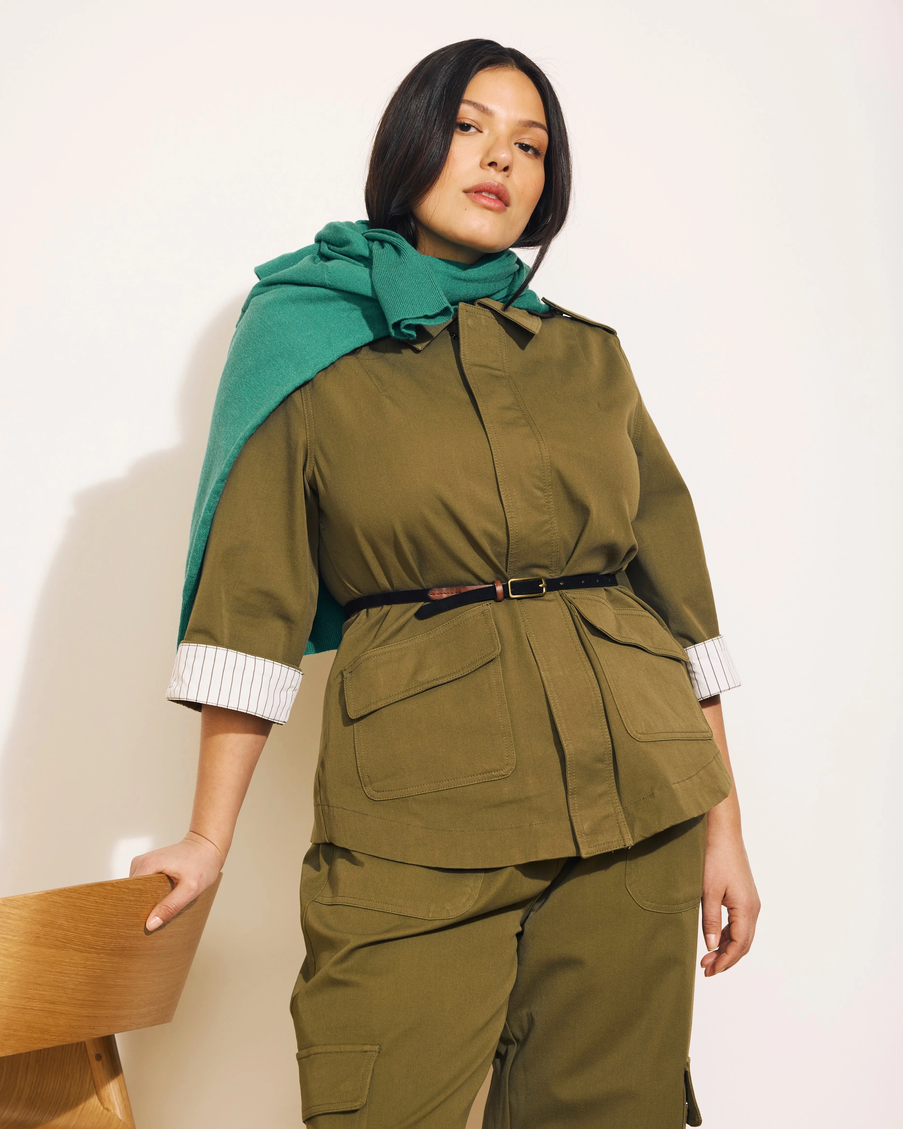 Upstate Stretch Cotton Twill Manor Jacket - Ivy sold by Universal Standard product image thumbnail 2