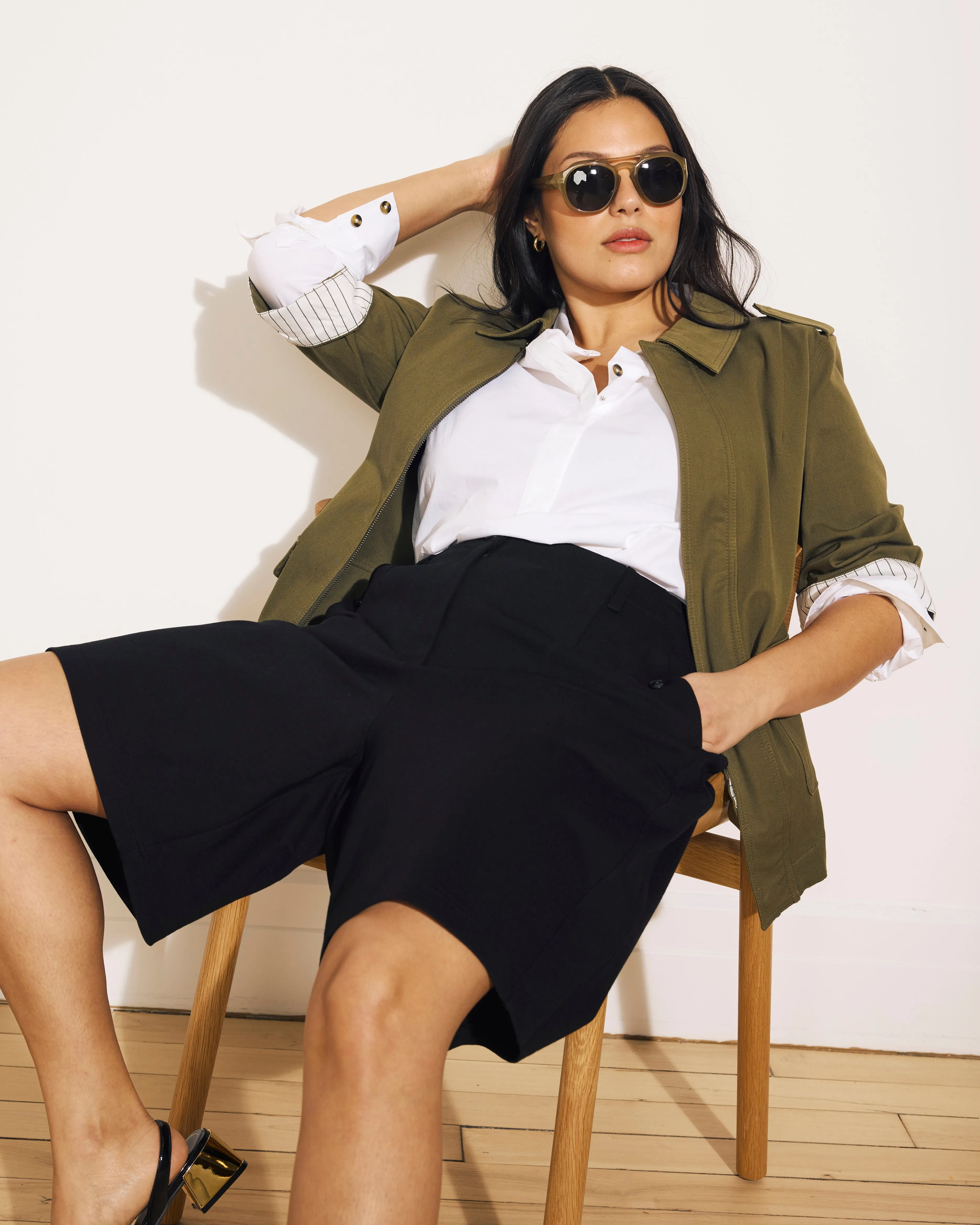 Upstate Stretch Cotton Twill Manor Jacket - Ivy sold by Universal Standard product image thumbnail 4