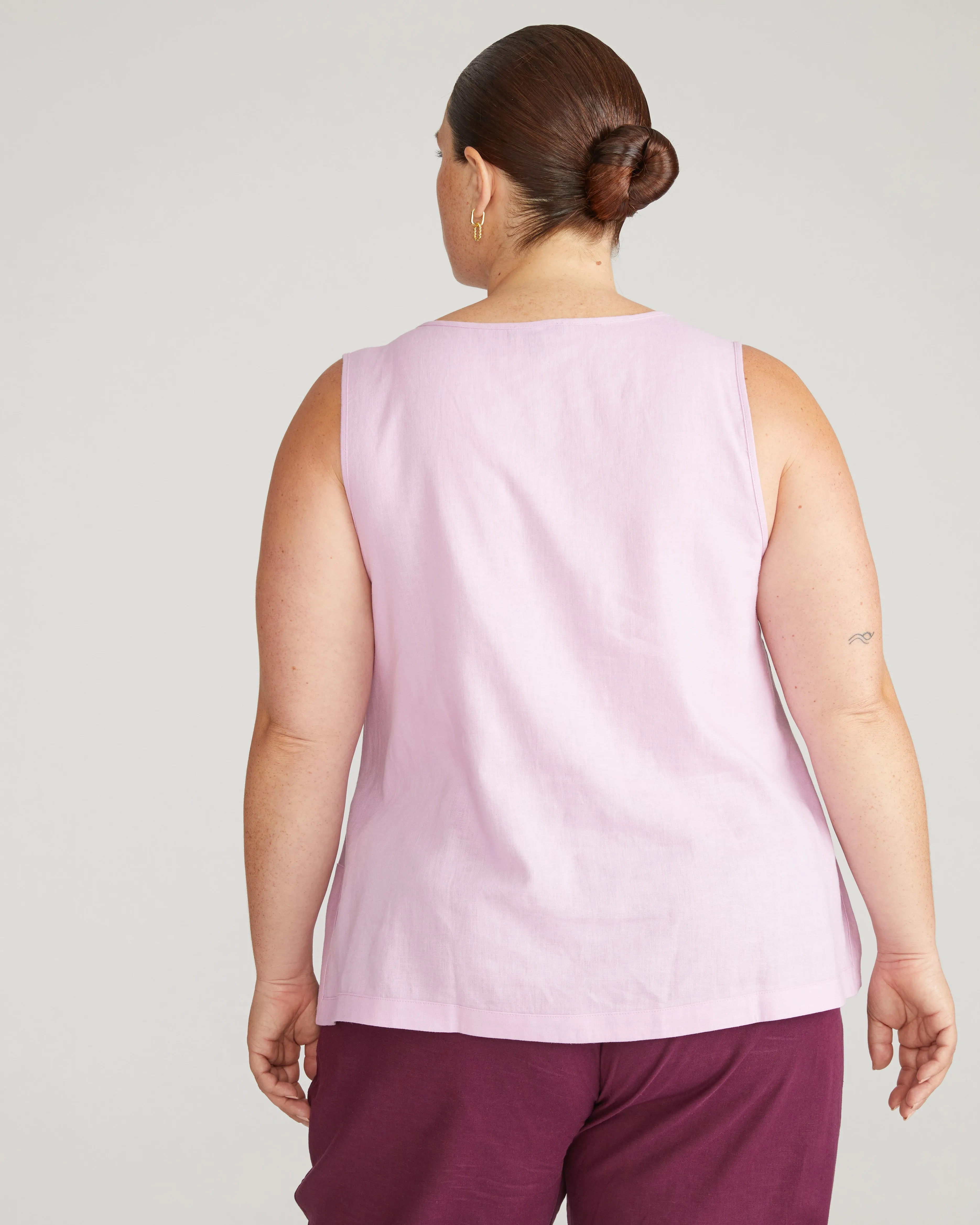 Henley Linen Tank - Lilac sold by Universal Standard product image thumbnail 3