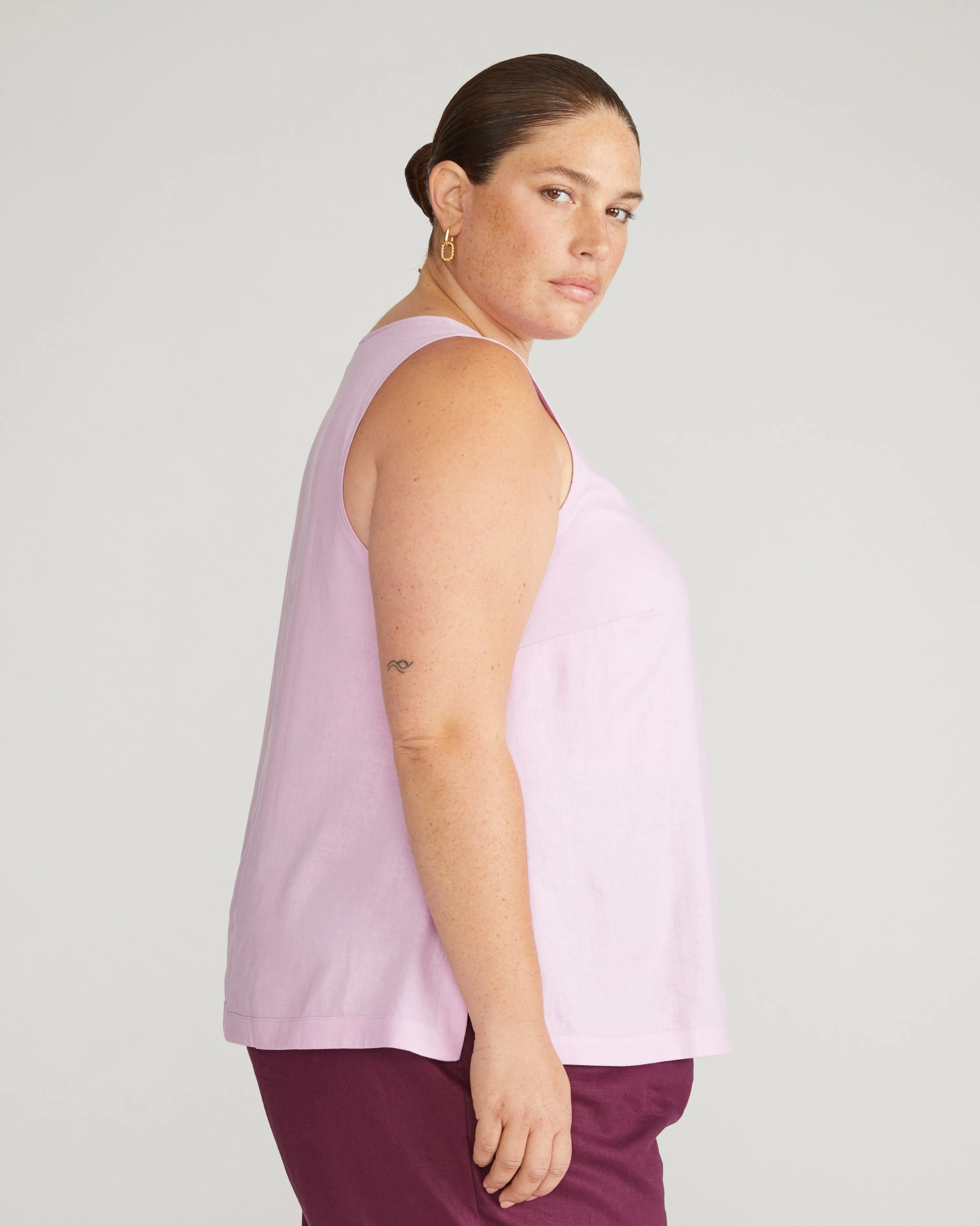 Henley Linen Tank - Lilac sold by Universal Standard product image thumbnail 2