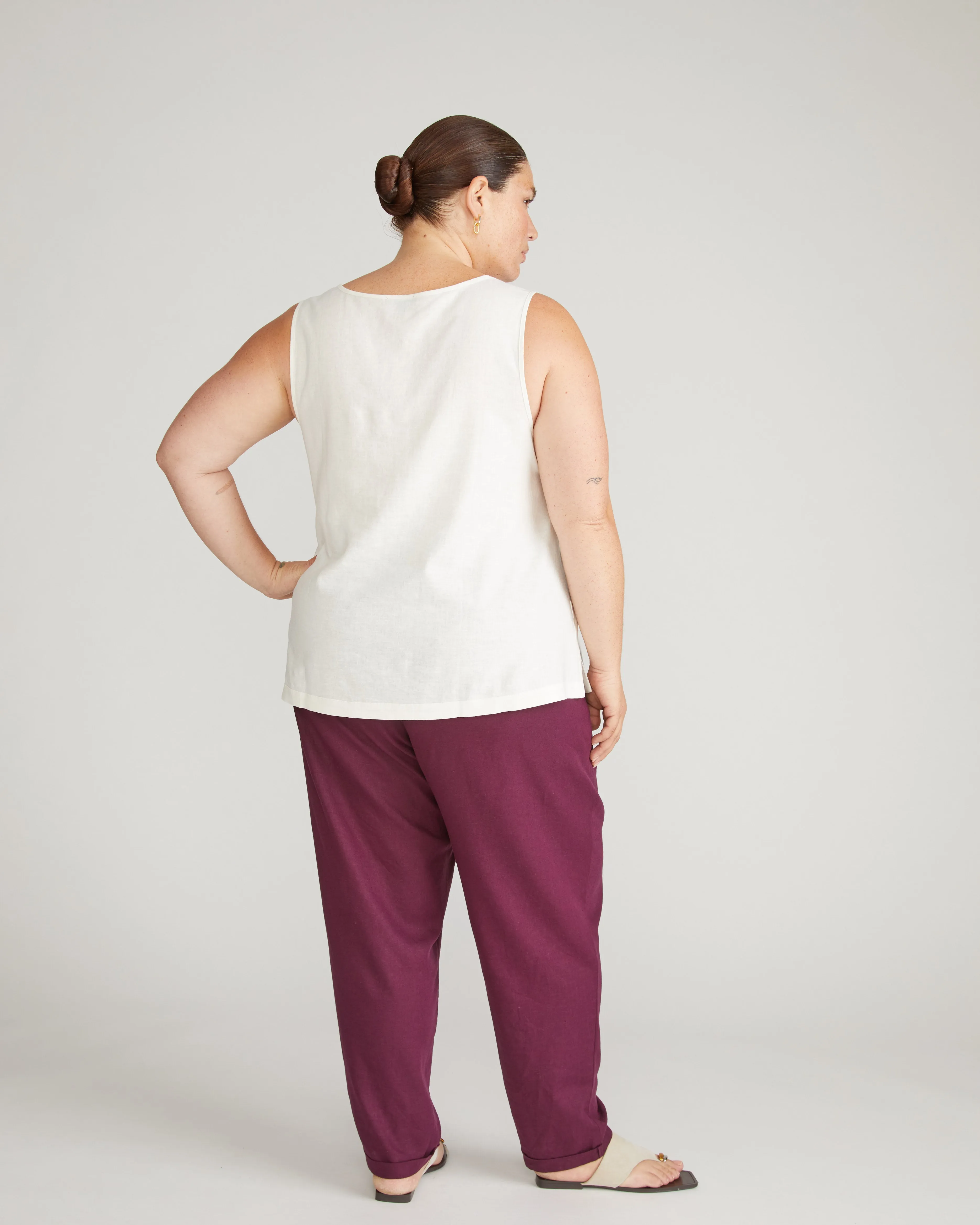 Henley Linen Tank - White sold by Universal Standard product image thumbnail 4