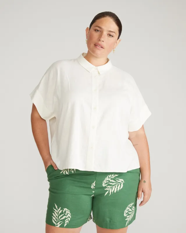 Tupelo Linen Shirt - White sold by Universal Standard