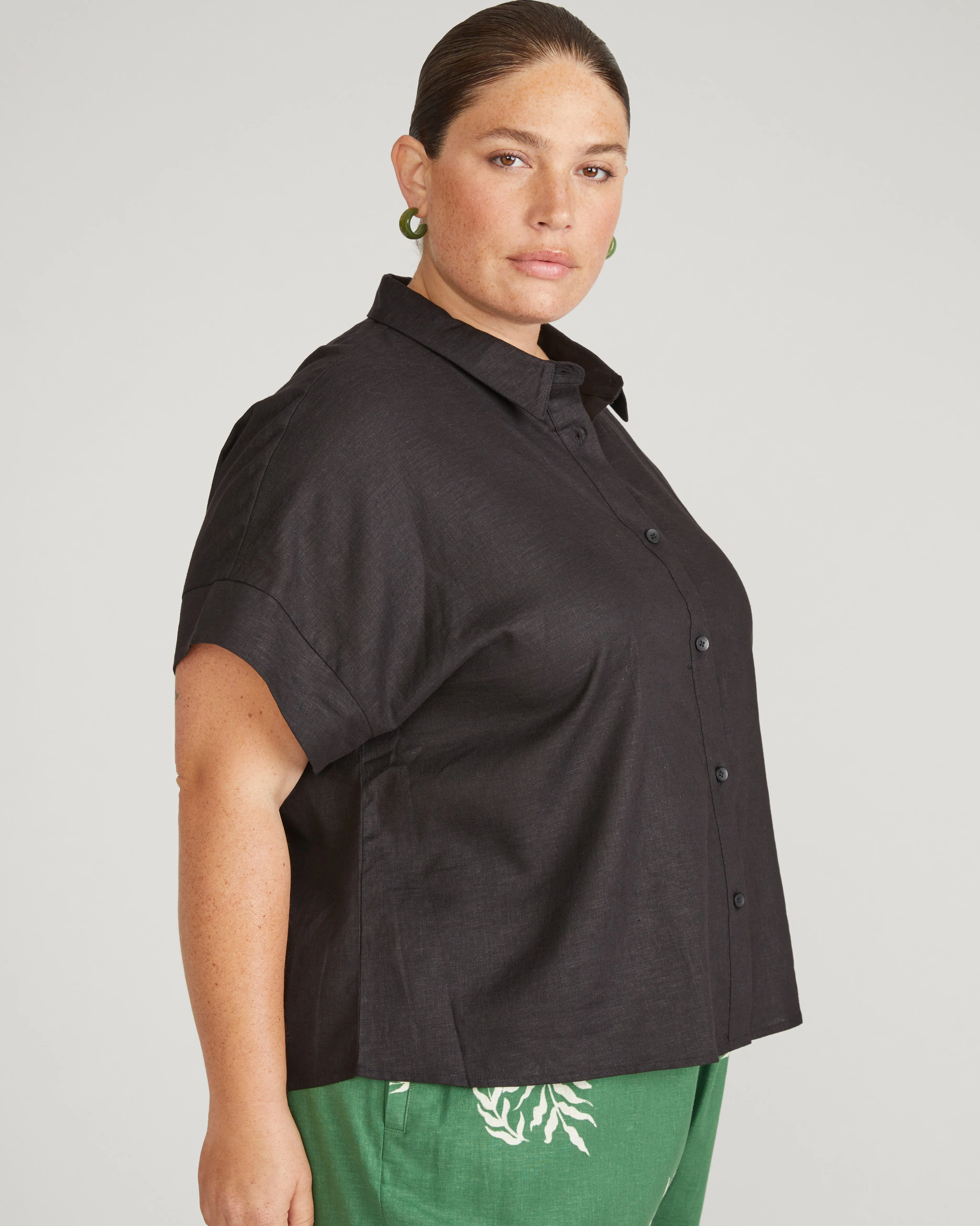 Tupelo Linen Shirt - Black sold by Universal Standard product image thumbnail 3