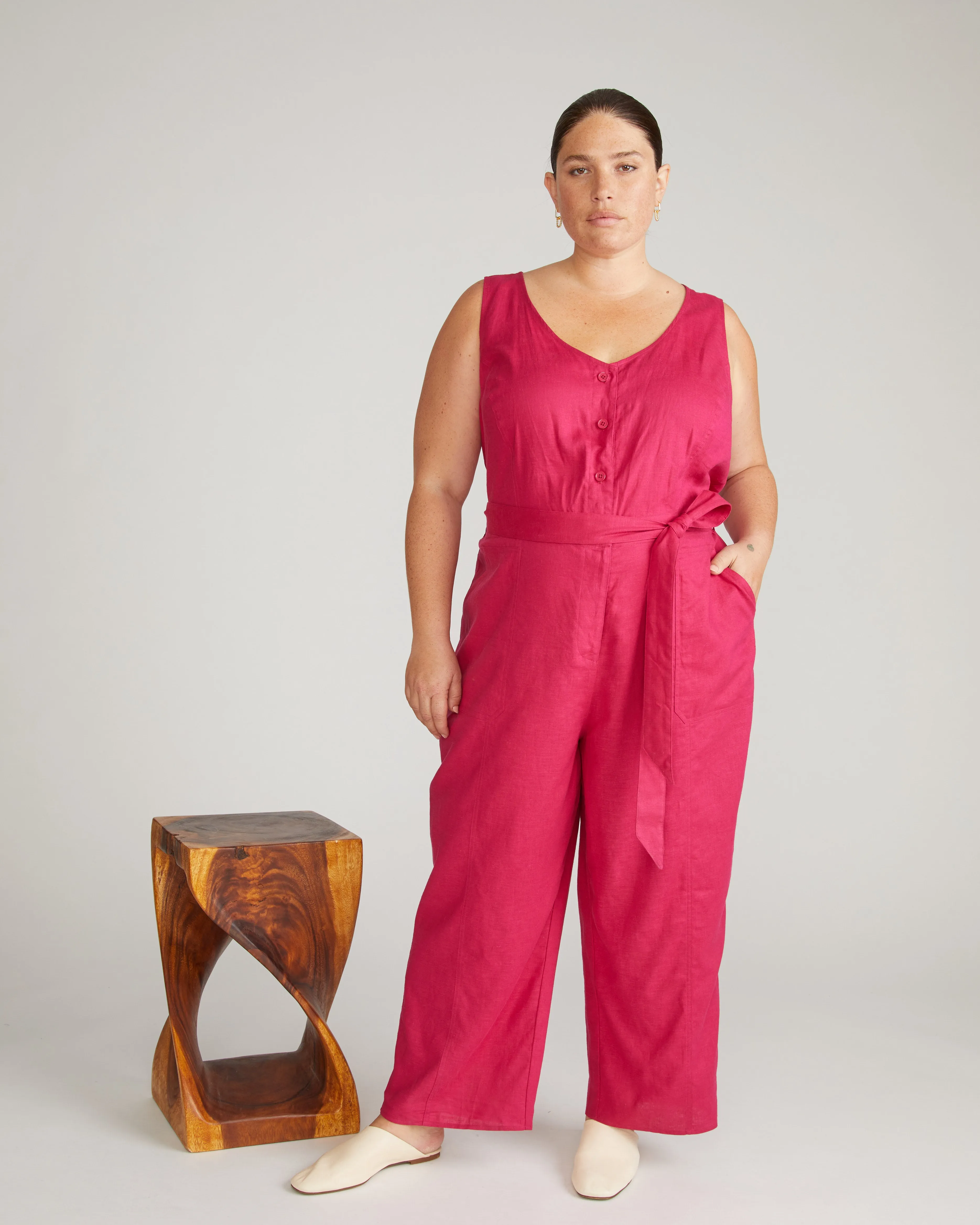 Matilda Linen Jumpsuit - Cerise sold by Universal Standard product image thumbnail 3