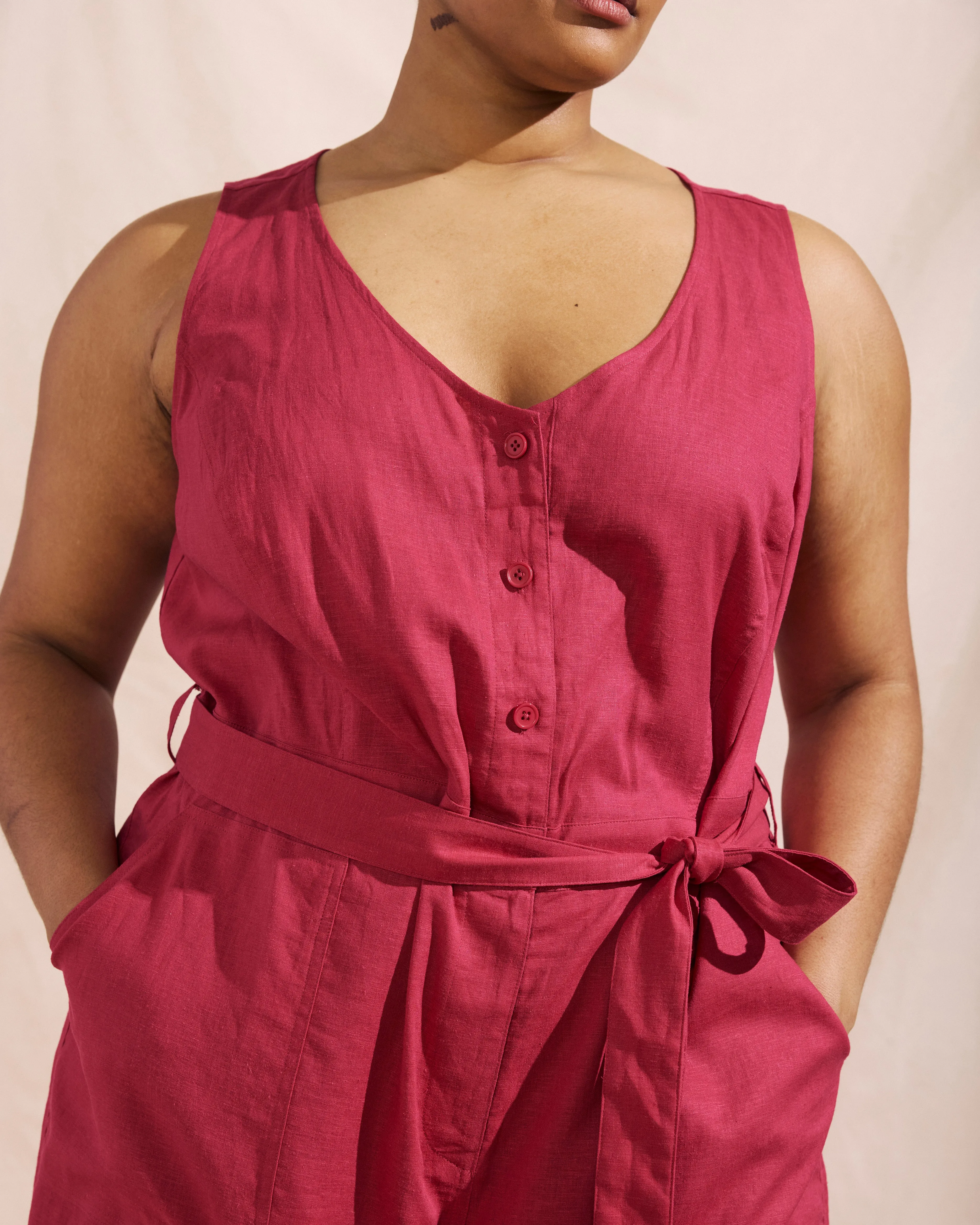 Matilda Linen Jumpsuit - Cerise sold by Universal Standard product image thumbnail 2