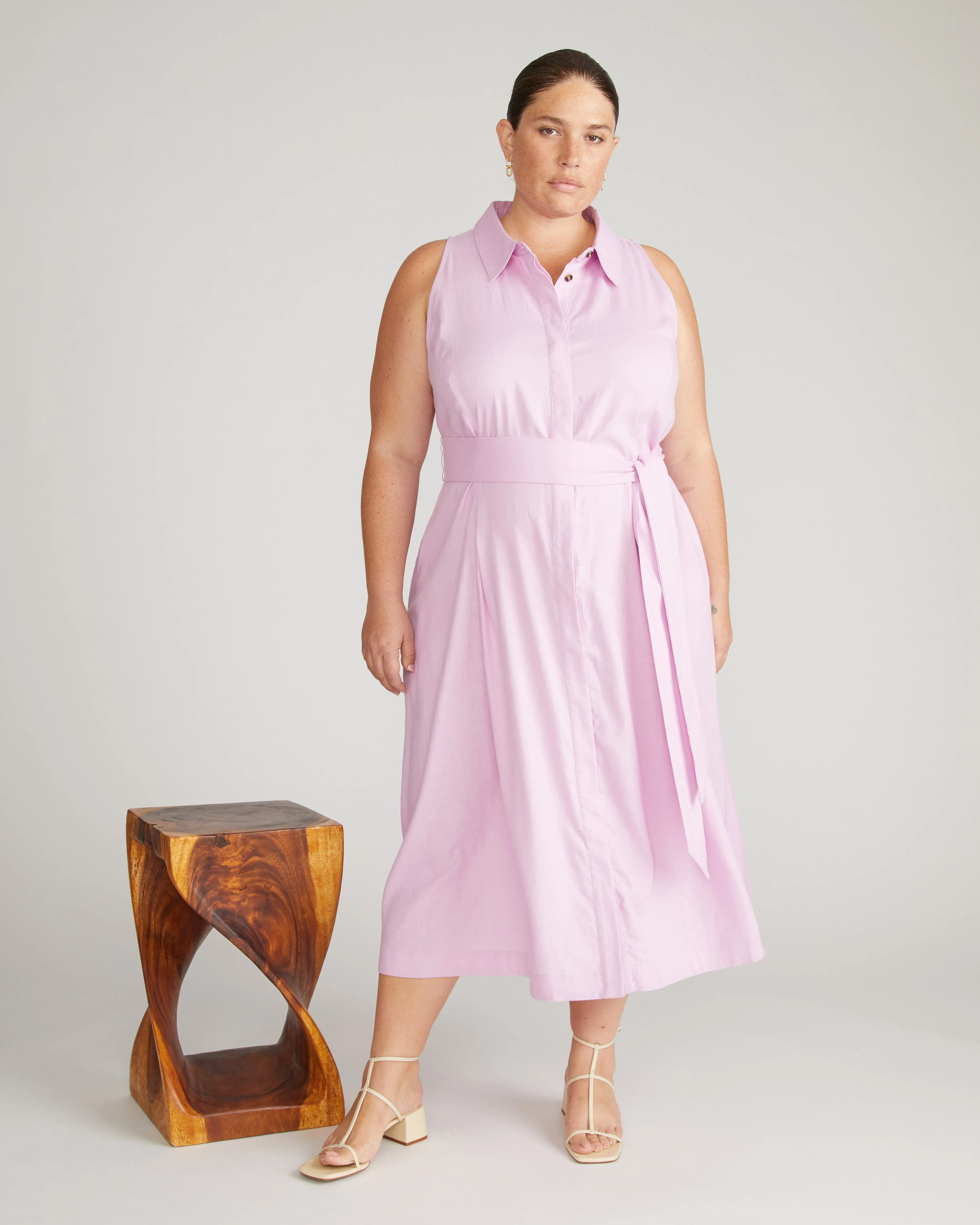 Adelaide Linen Shirtdress - Lilac sold by Universal Standard product image thumbnail 4