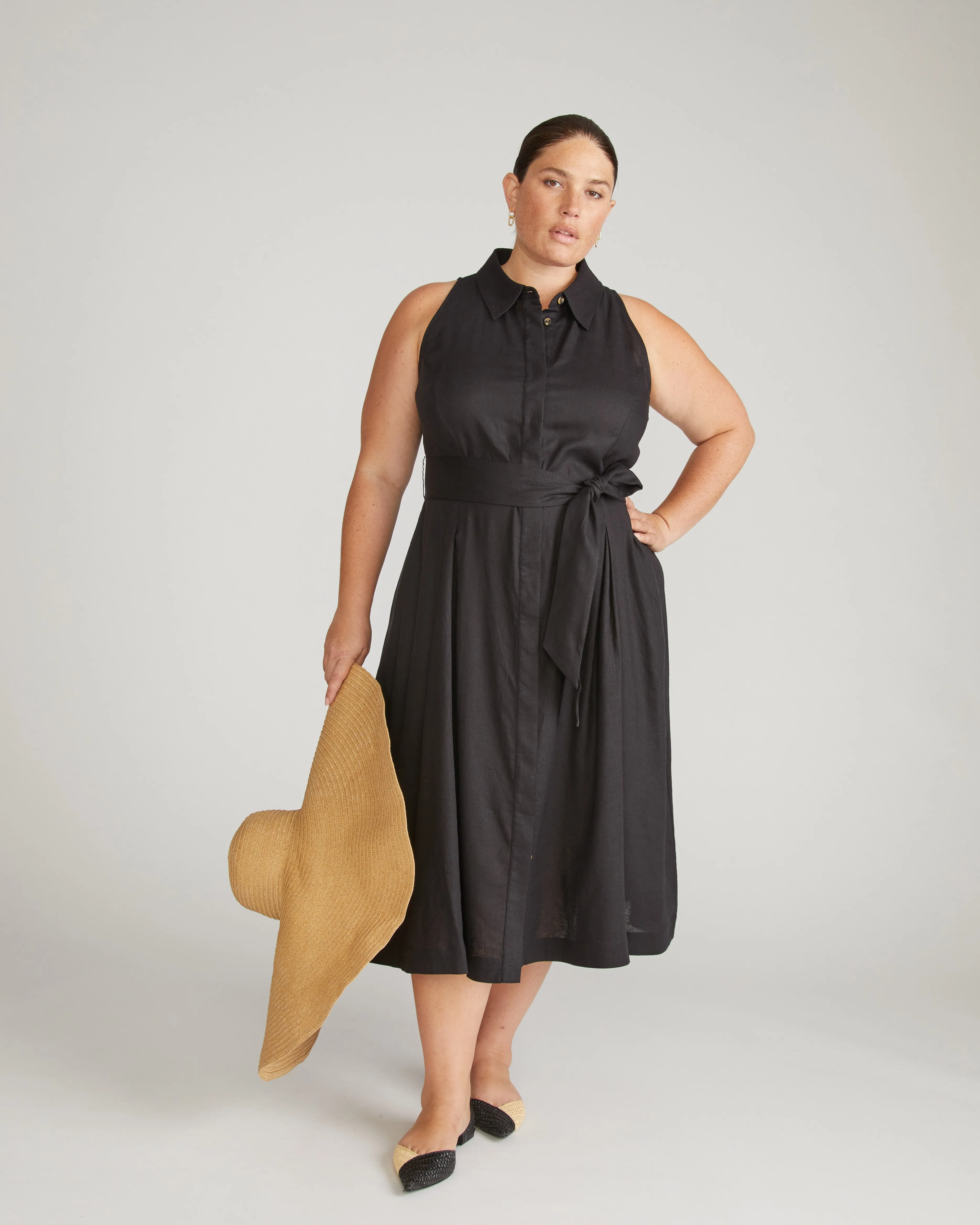 Adelaide Linen Shirtdress - Black sold by Universal Standard product image thumbnail 5