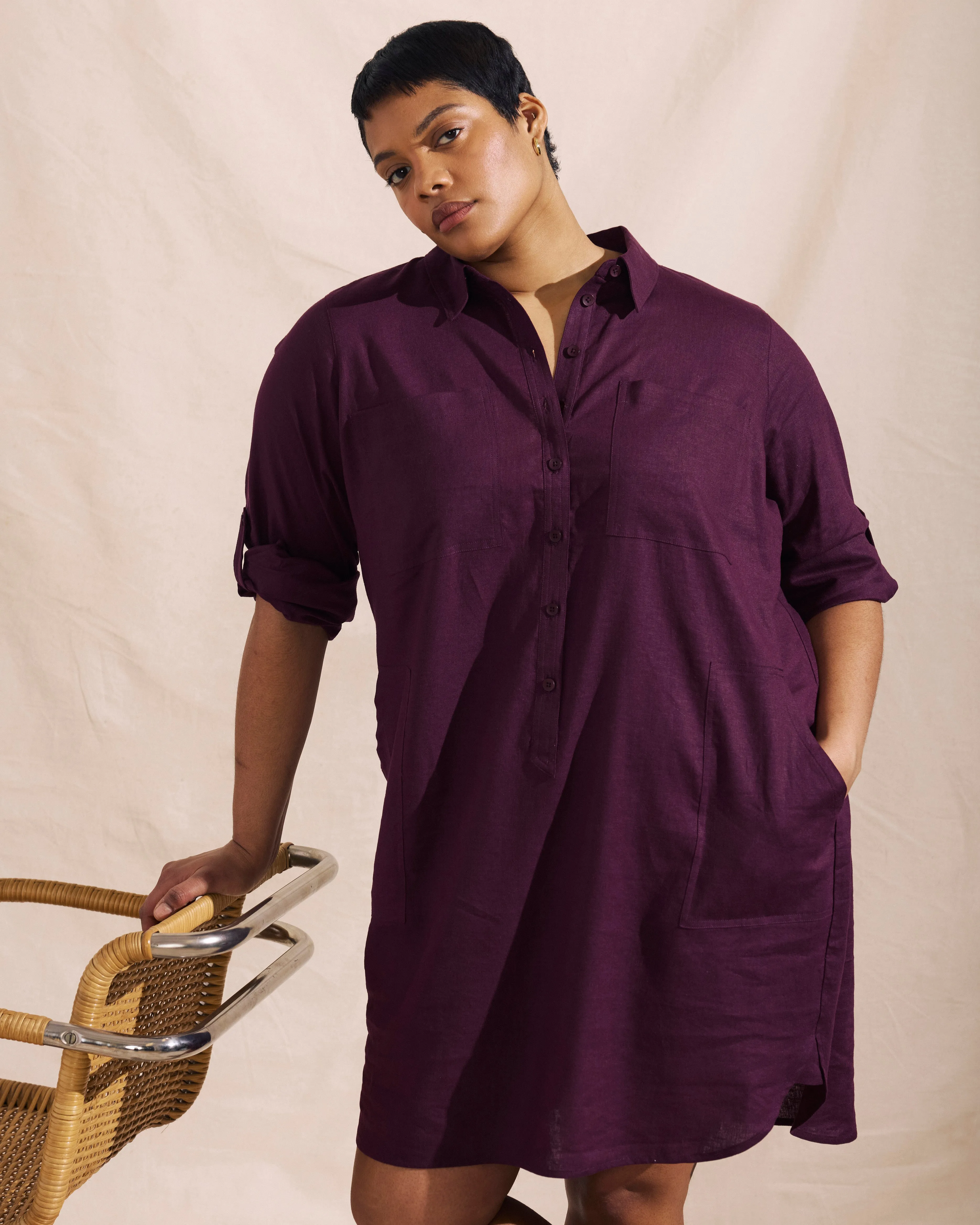 Linen Rubicon Shirtdress - Acai sold by Universal Standard product image thumbnail 4