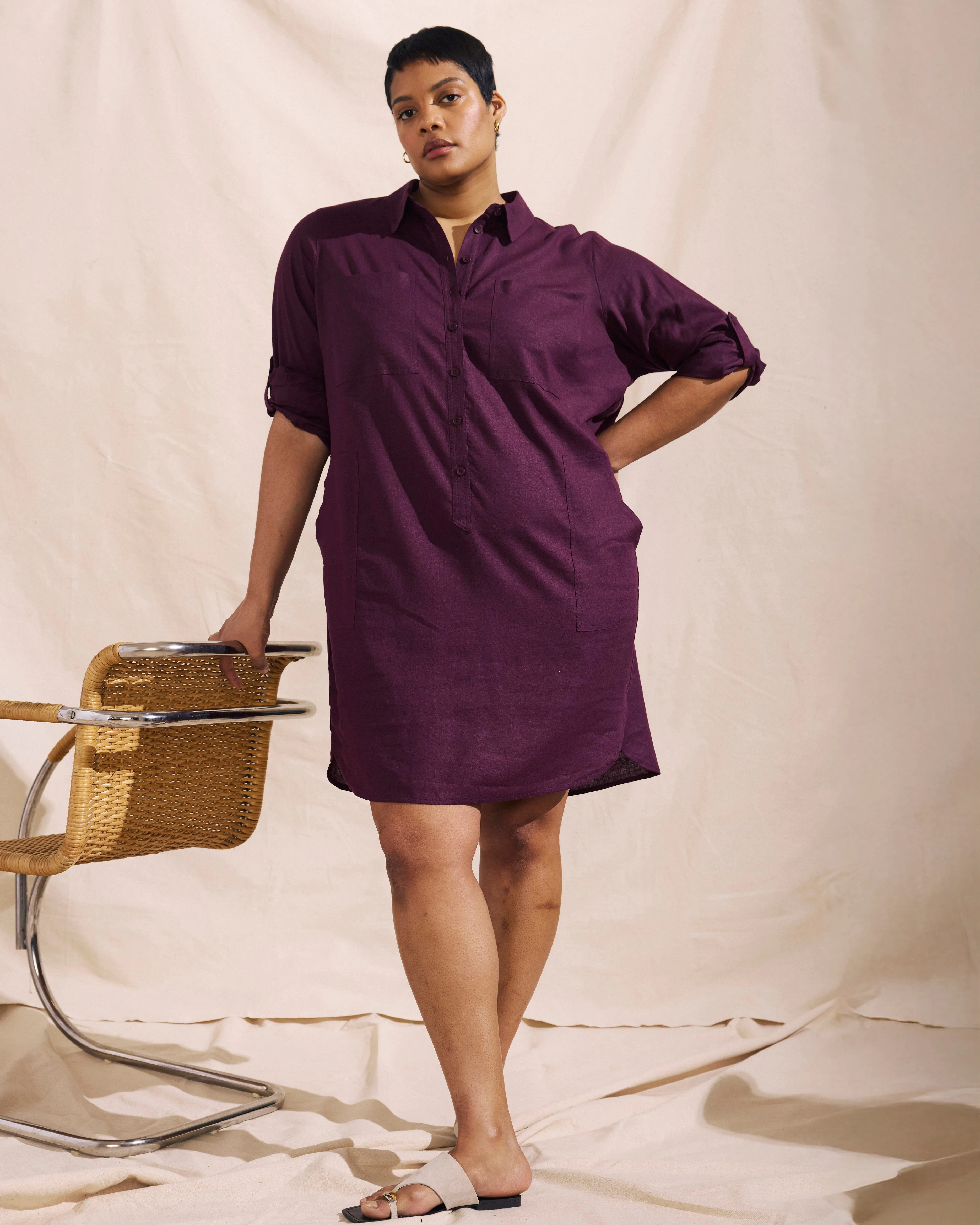 Linen Rubicon Shirtdress - Acai sold by Universal Standard product image thumbnail 5
