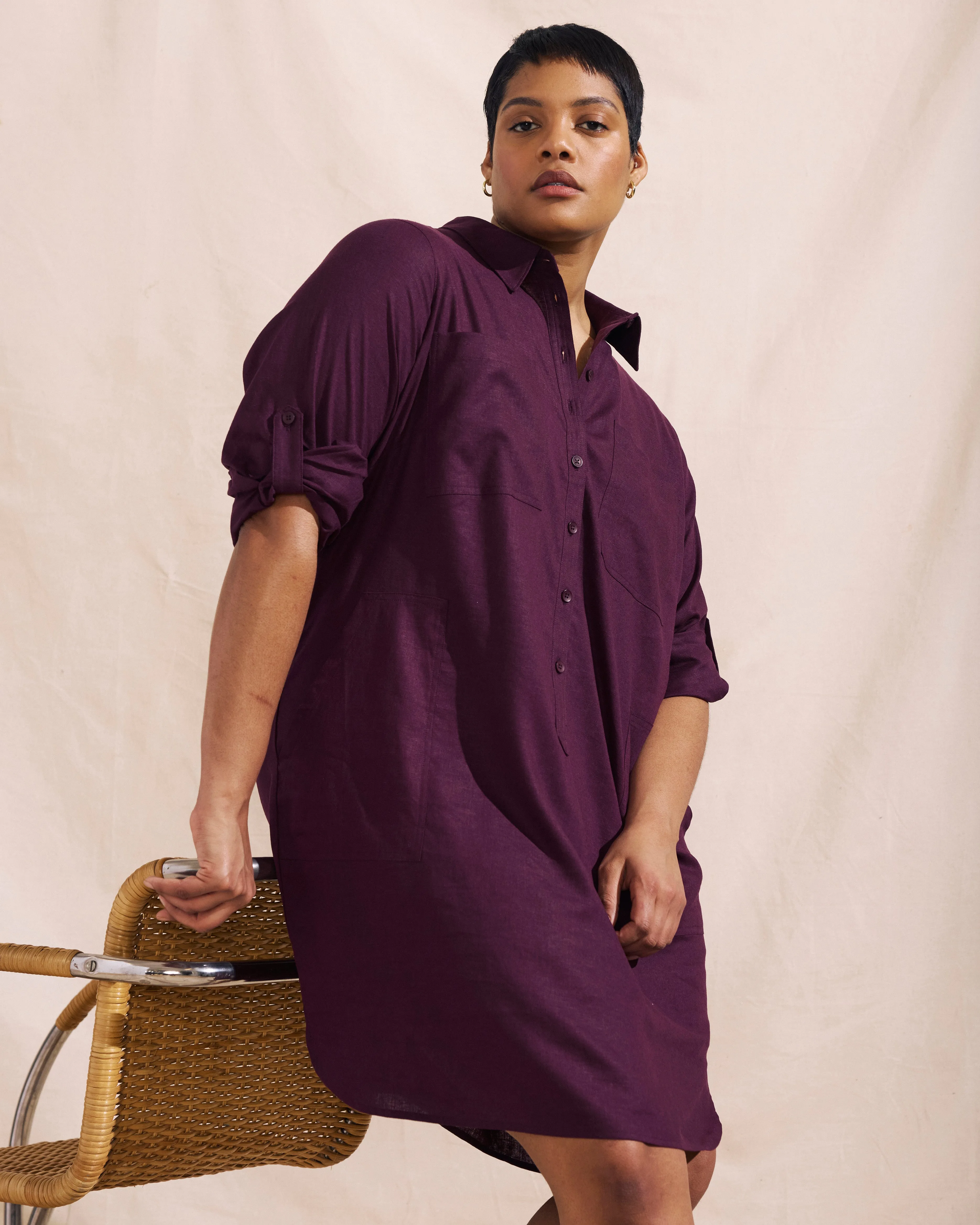 Linen Rubicon Shirtdress - Acai sold by Universal Standard product image thumbnail 2