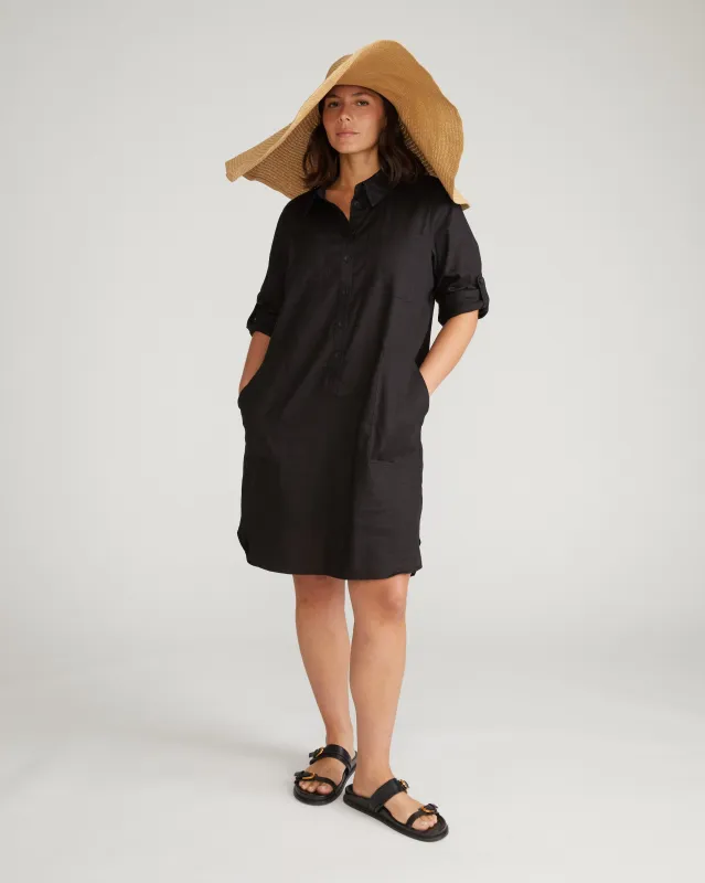 Linen Rubicon Shirtdress - Black sold by Universal Standard