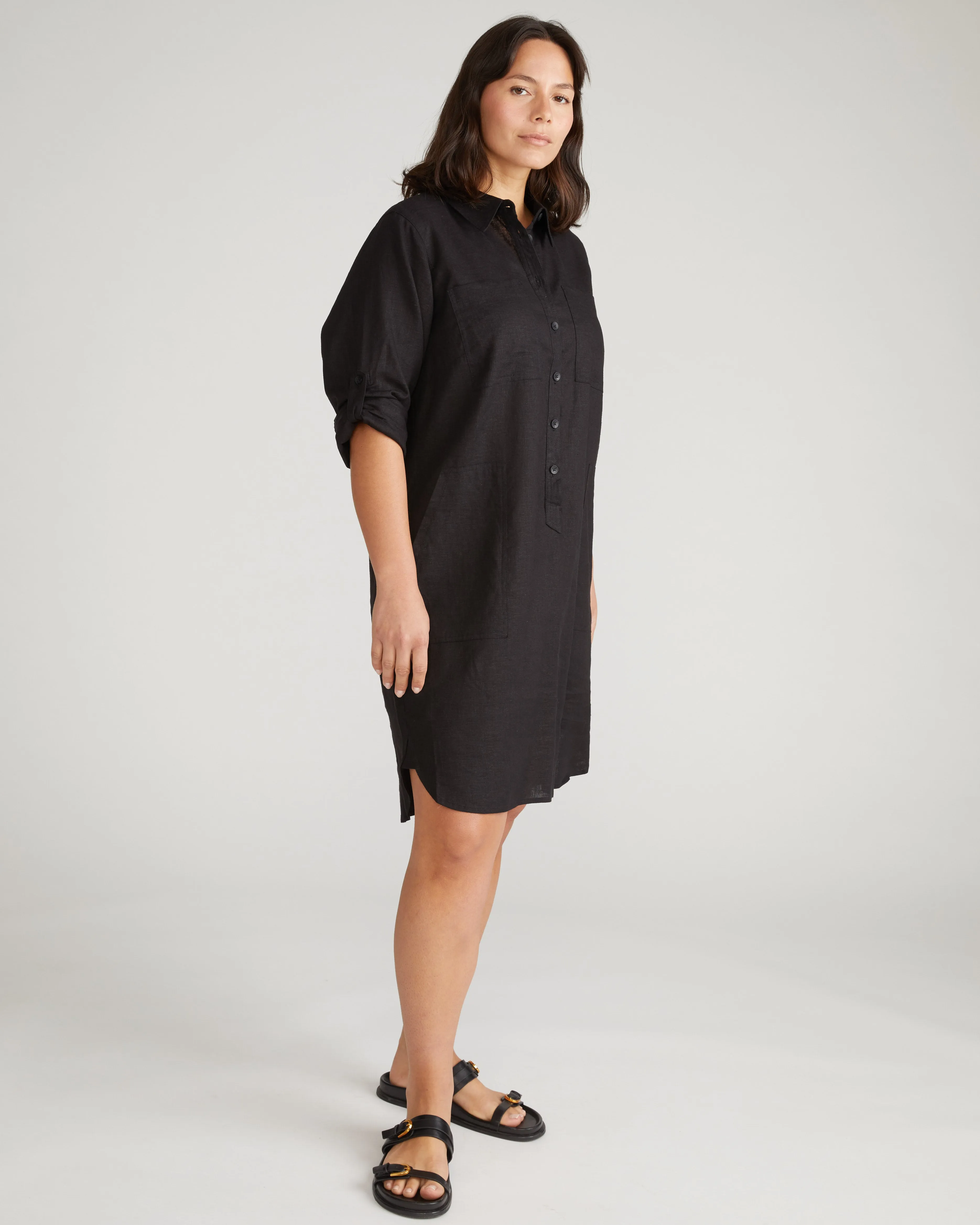 Linen Rubicon Shirtdress - Black sold by Universal Standard product image thumbnail 2