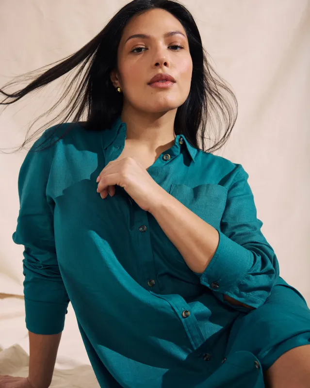 Odeon Linen Shirtdress - Aurora sold by Universal Standard